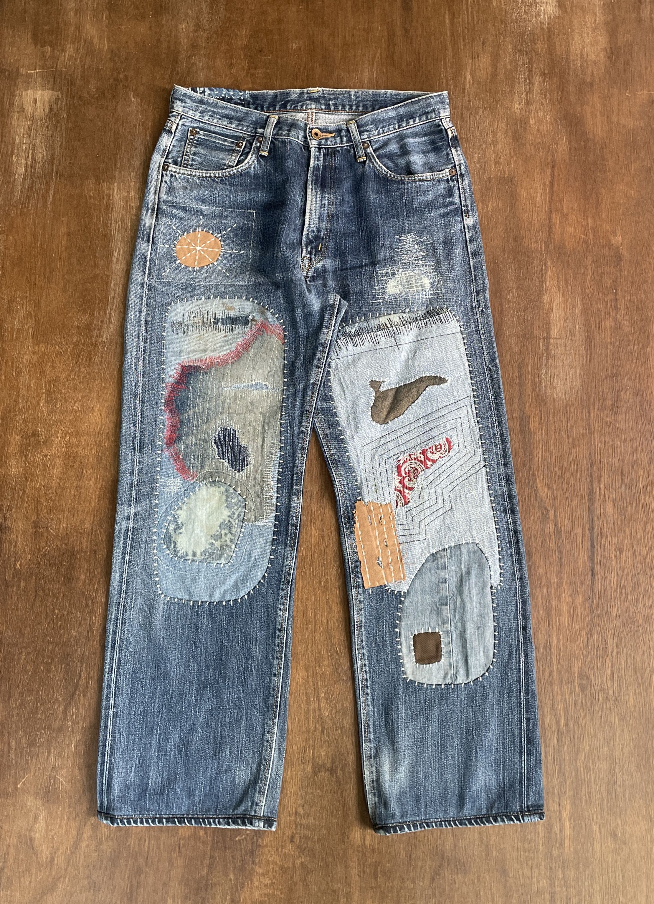 Edwin Edwin Customized Boro Handmade Jeans Size US 29 - 1 Thumbnail