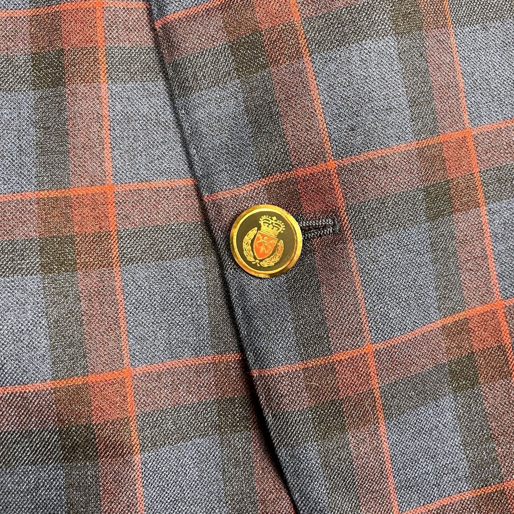 Vintage Holland & Sherry Wool Blazer - Blue Plaid - Regular Fit - 50in Chest - Custom Fit Size 50R - 5 Thumbnail
