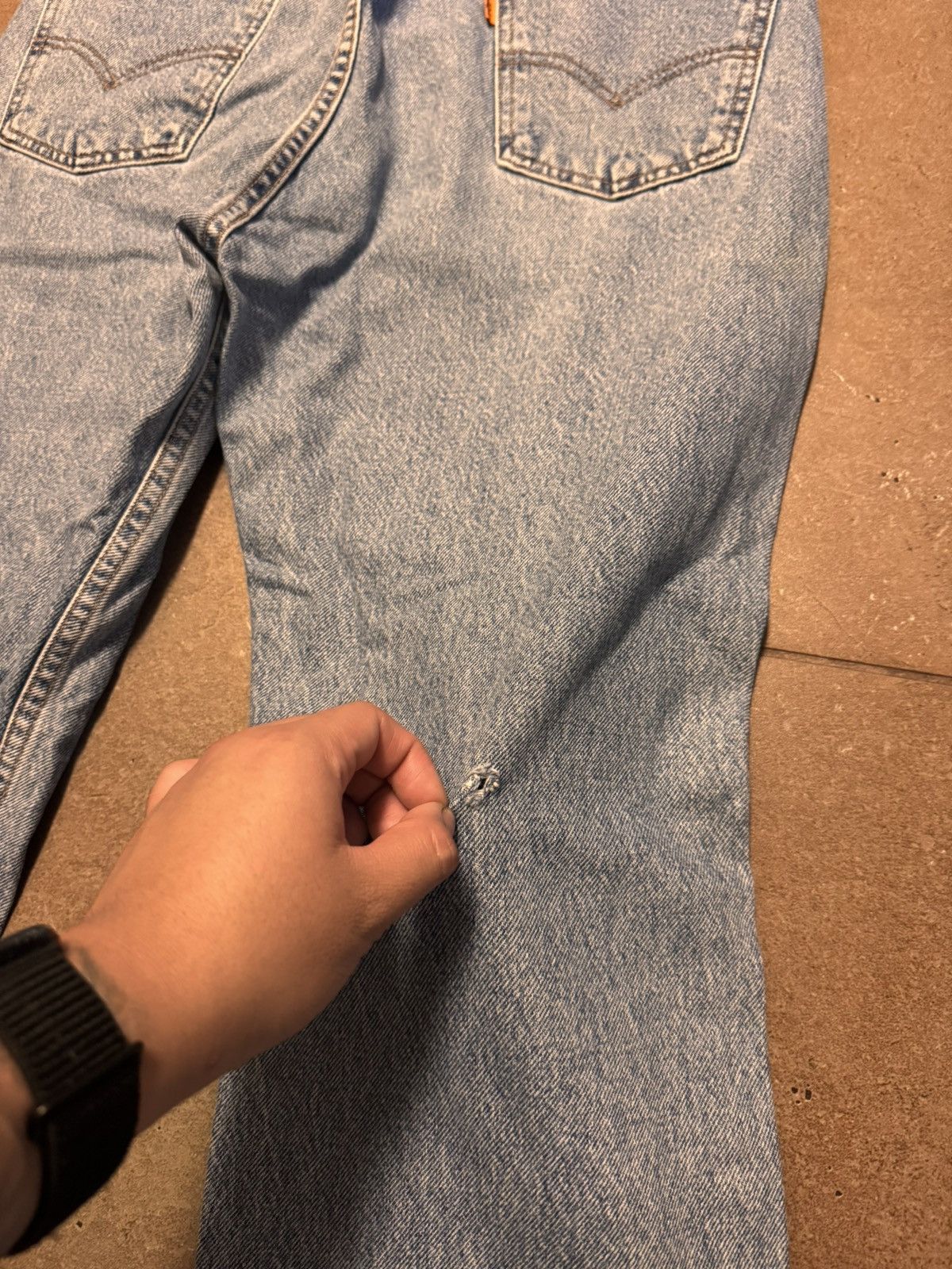 Levi's Vintage Levi’s 505 Light Wash Orange Tag Denim Jeans Size US 34 / EU 50 - 5 Thumbnail