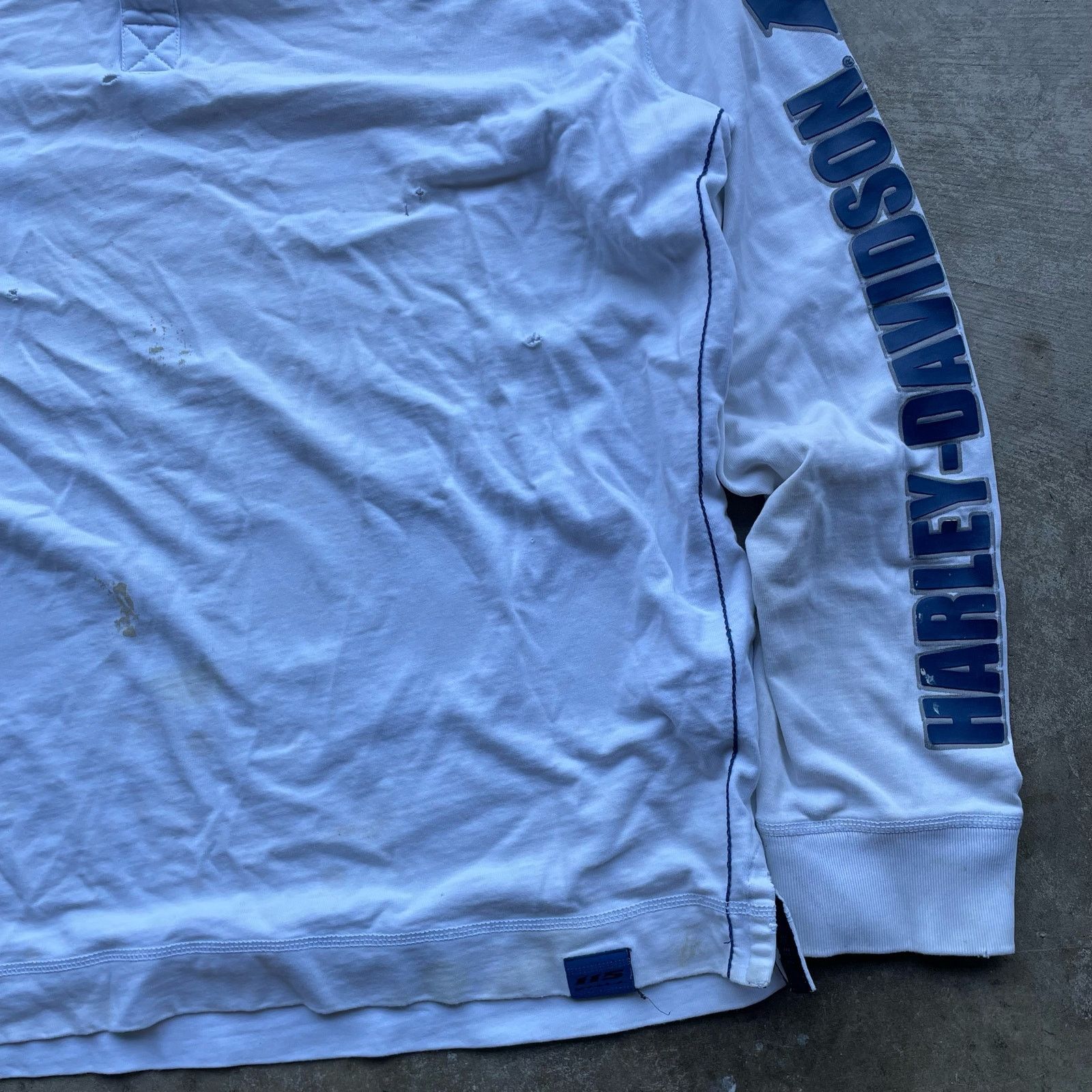 Vintage VINTAGE HARLEY DAVIDSON LONGSLEEVE WHITE SHIRT XL SLEEVE Size US XL / EU 56 / 4 - 3 Thumbnail