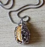 Designer × Japanese Brand Punk Rare Carved Dual Buddha Stainless Steel Silver Necklace Size ONE SIZE - 2 Thumbnail