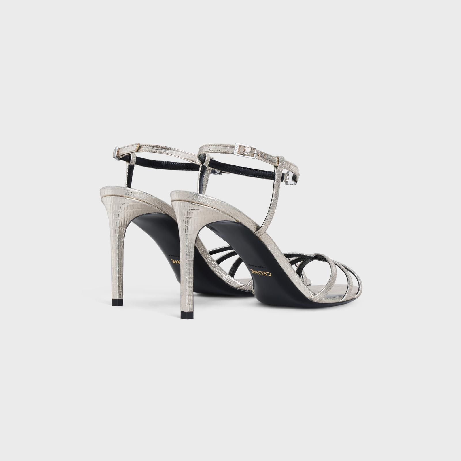 Celine o1w1db10125 355063304C Lizard-Stamped Sandals in Silver Size US 7.5 / IT 37.5 - 3 Thumbnail