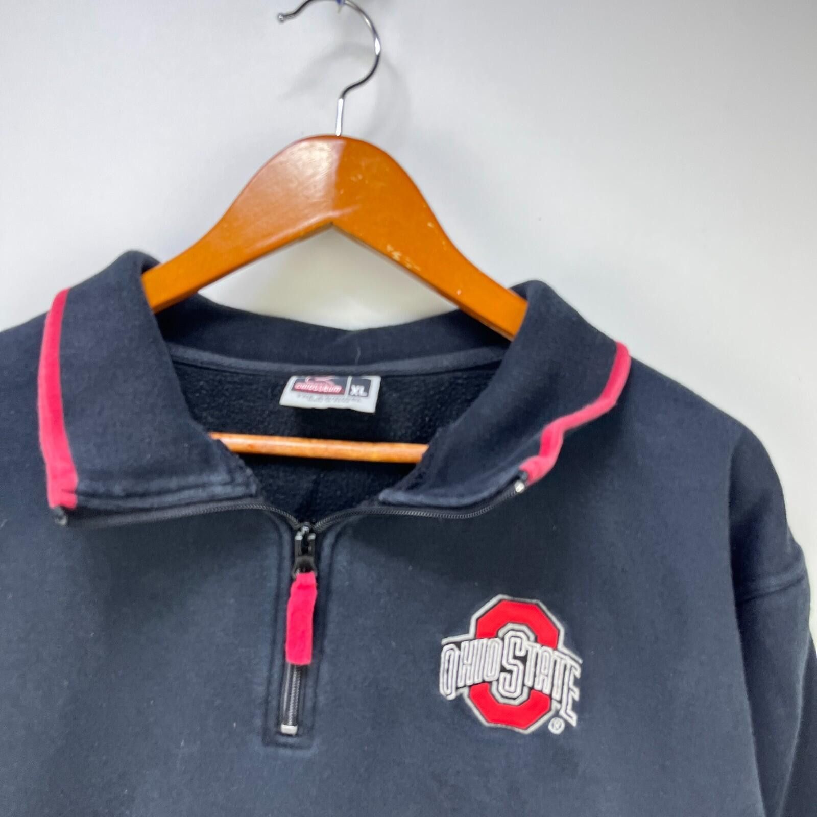 Other Vintage Ohio State Buckeyes Quarter Zip Sweatshirt XL Size ONE SIZE - 2 Thumbnail