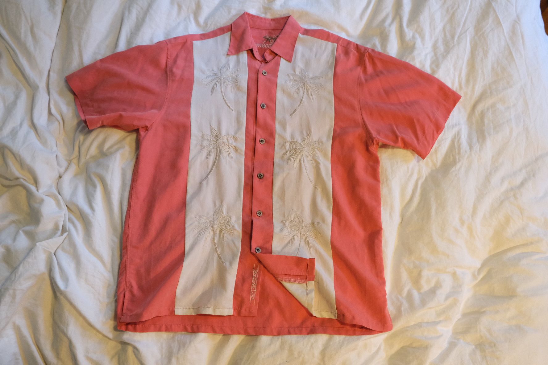 Designer Bamboo Cay: Paneled Pacific Palms Camp Shirt Size US M / EU 48-50 / 2 - 1 Thumbnail