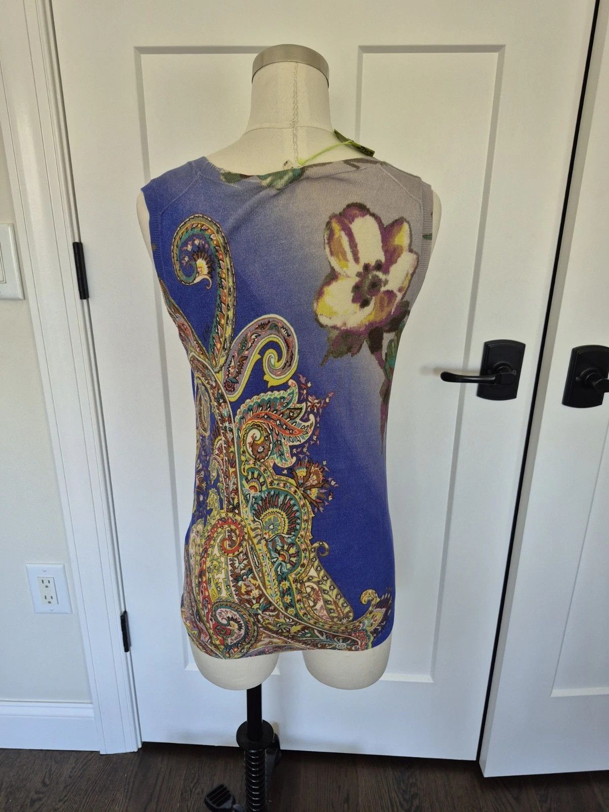 Etro Knit Top Silk Paisley Sleeveless Pullover Colorful Gift Size S / US 4 / IT 40 - 3 Thumbnail