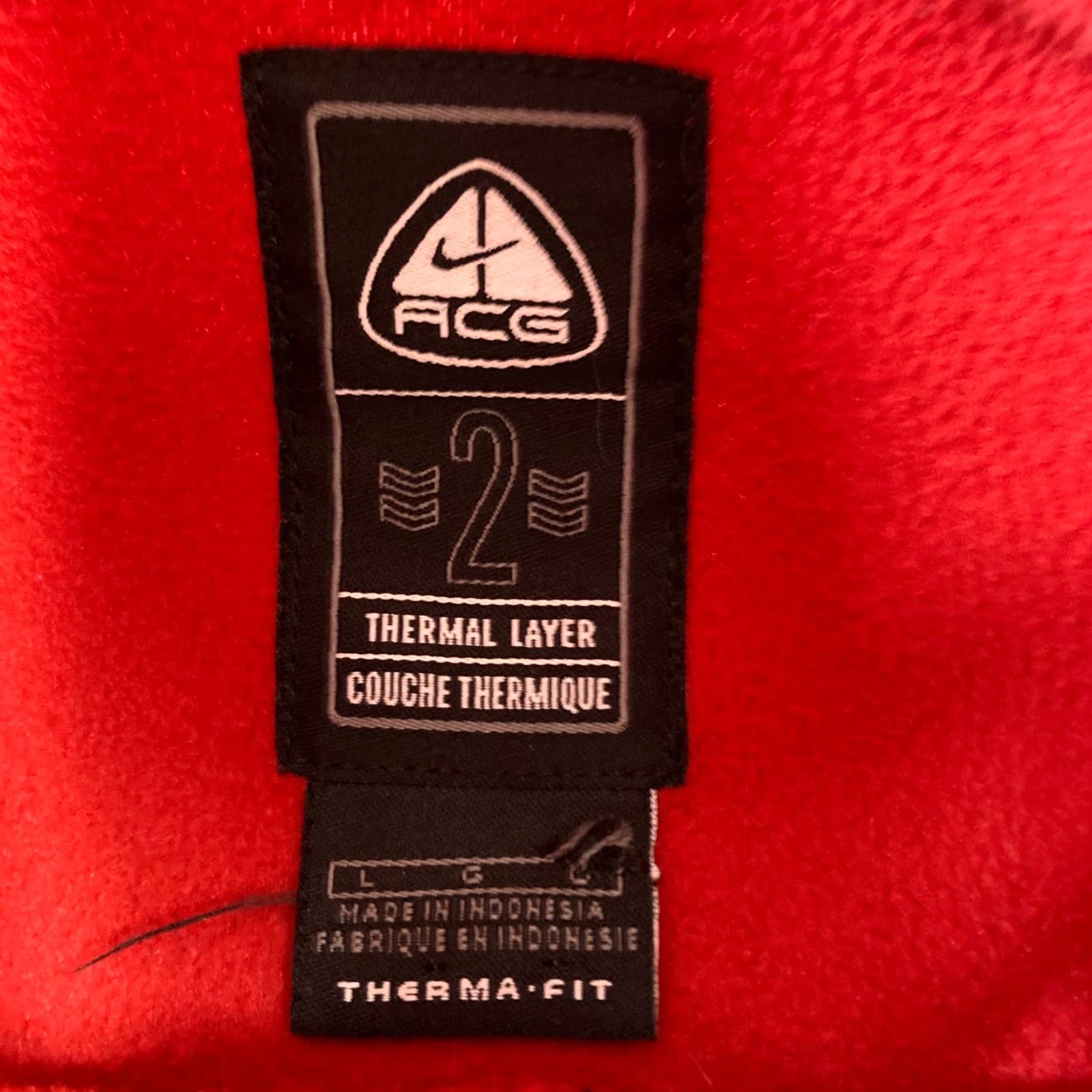 Nike Nike ACG Therma-Fit Jacket Women's Large Red Fleece Full Zip Long Sleeve Coat Size L / US 10 / IT 46 - 6 Thumbnail