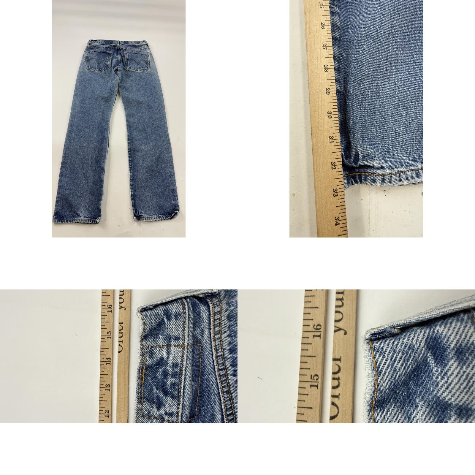 Levi's VINTAGE Levi's 501 Jeans Mens 35x32 Blue Button Fly High Rise Distressed 90s Size US 35 - 8 Thumbnail