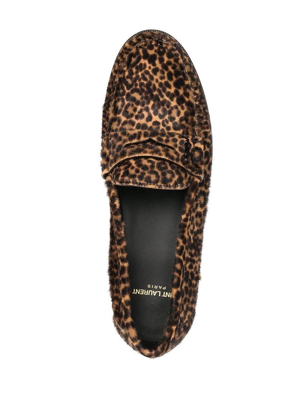 Saint Laurent Paris o1s1wg111024 Leopard Printed Penny Loafers in Leopard Size US 5 / IT 35 - 2 Thumbnail