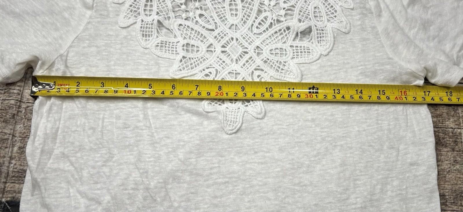 Other Anthropologie James Coviello Top Womens XS Linen Crochet Size XS / US 0-2 / IT 36-38 - 10 Thumbnail