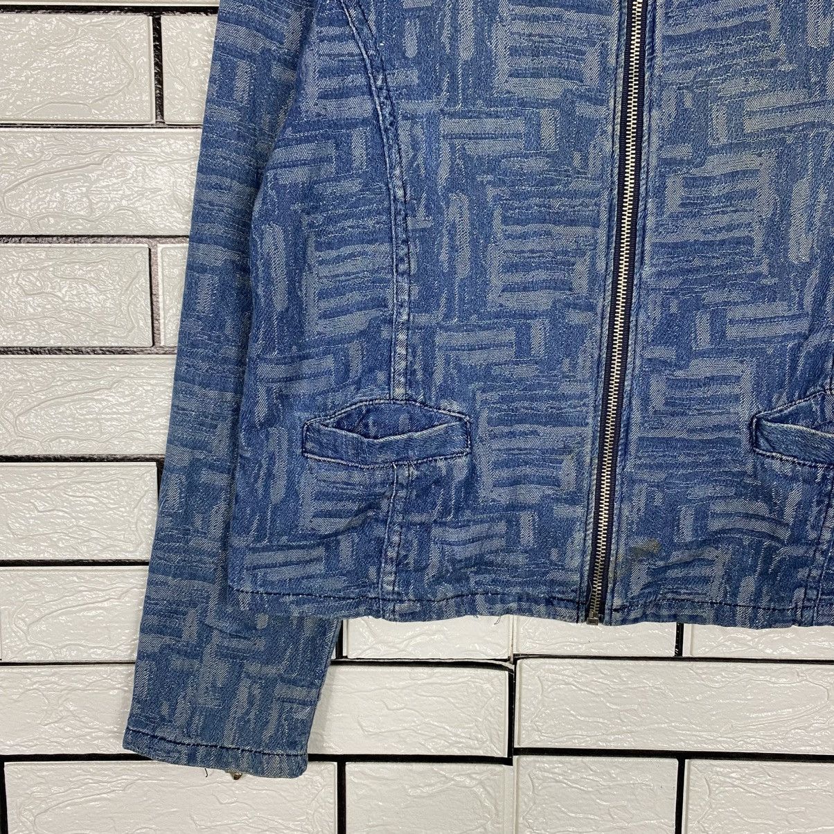Japanese Brand Luchile Cropped Denim Zipper Jacket Biker Issey Miyake Size US M / EU 48-50 / 2 - 5 Thumbnail