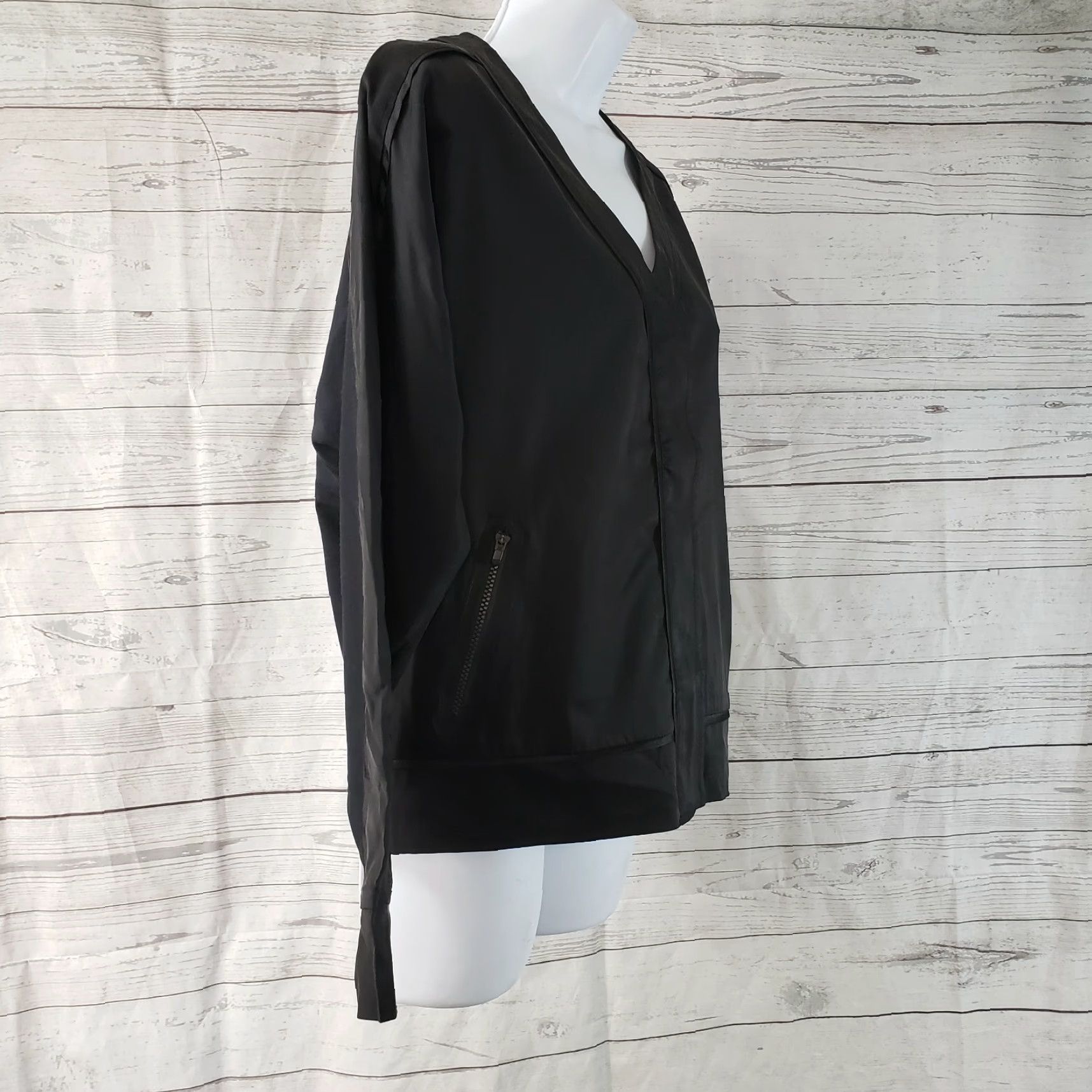 Athleta Derek Lam Athleta Womens Velocity Jacket M Black Solid V-Neck Track Jacket Womens M Black Velocity Jacket Size M / US 6-8 / IT 42-44 - 3 Thumbnail