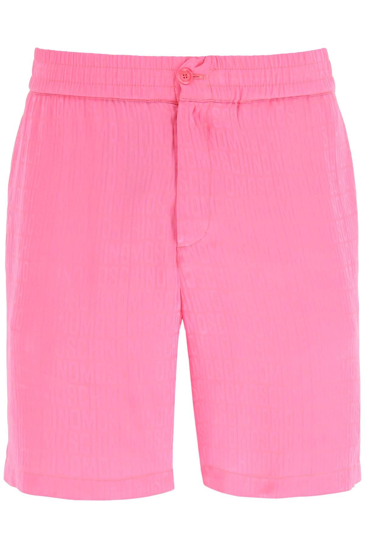 image of Moschino Monogram Silk And Viscose Shorts in Rosa, Men's (Size 36)