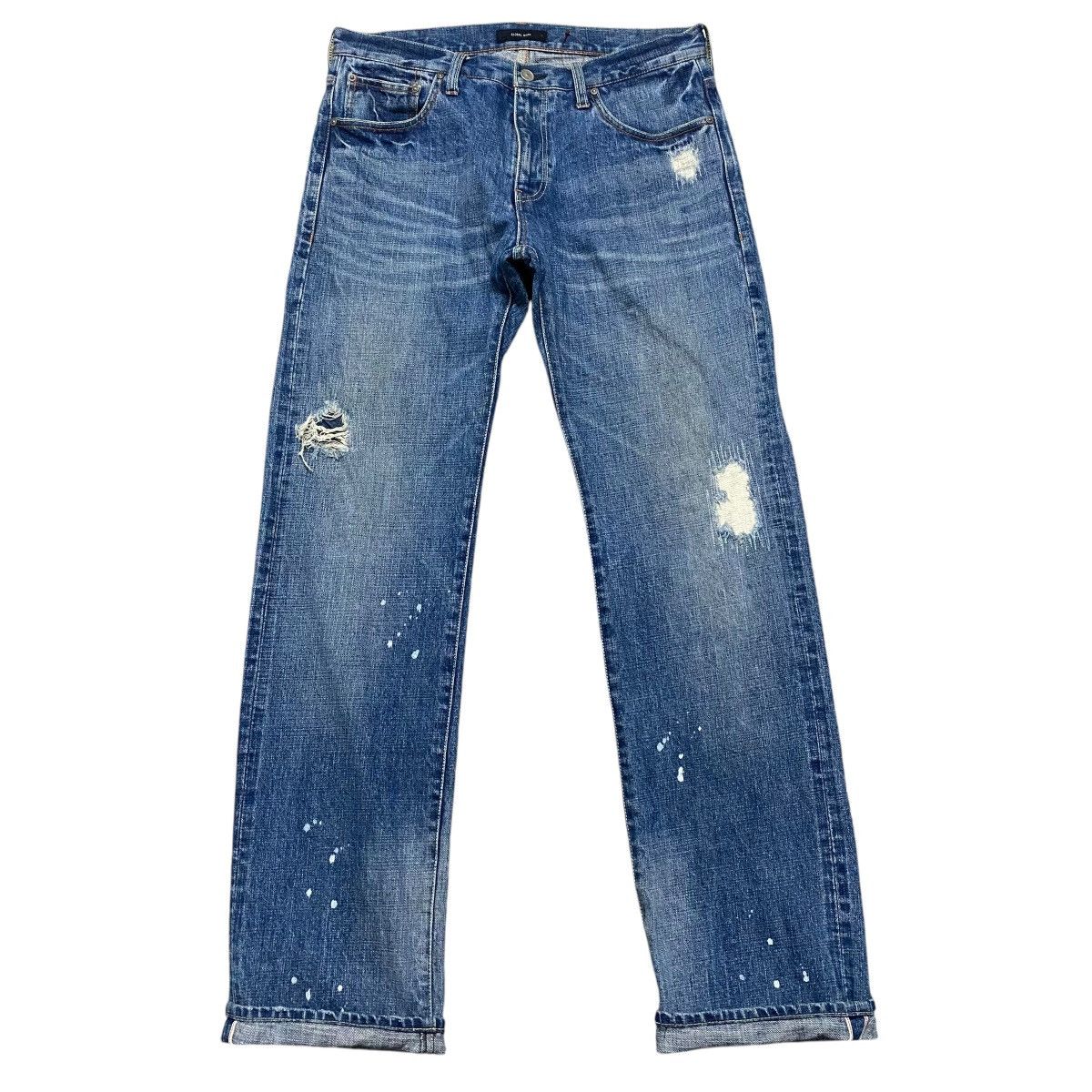 Japanese Brand GLOBAL WALK Distressed Denim Selvedge Jeans Size US 33 - 1 Thumbnail