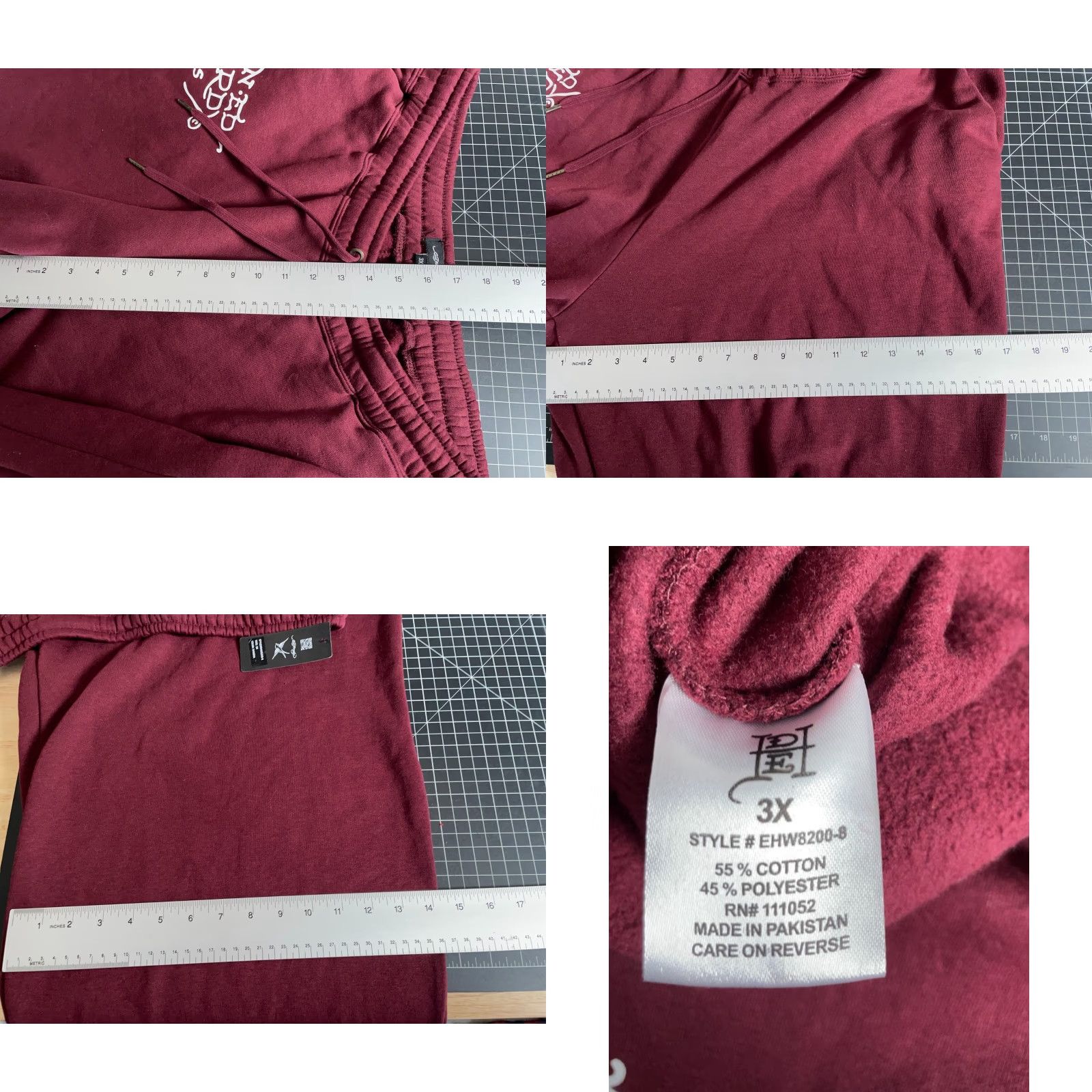 Ed Hardy Ed Hardy Wide Leg Sweatpants Women's 3X Dark Red Tiger Traditional Tattoo Unworn Size 26" / US 2 / IT 38 - 8 Thumbnail