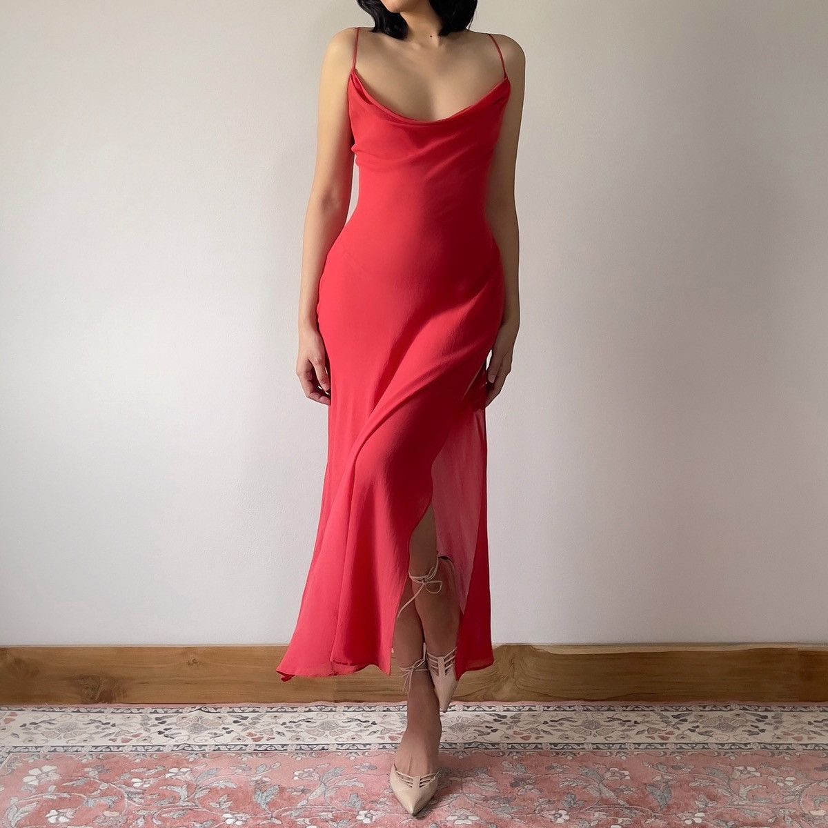 Victoria's Secret Victoria’s Secret Red Silk Chiffon Slip Dress (XS–S) Size S / US 4 / IT 40 - 10 Thumbnail