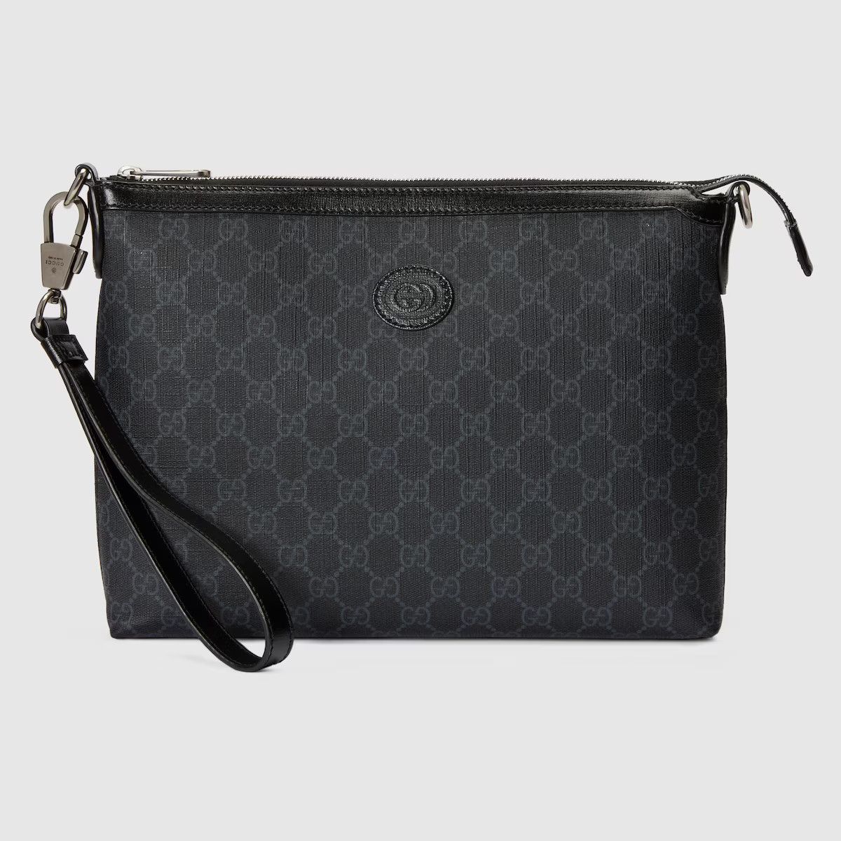 Gucci Gucci Mens Black Nylon Leather Crossbody Bag 018-1605