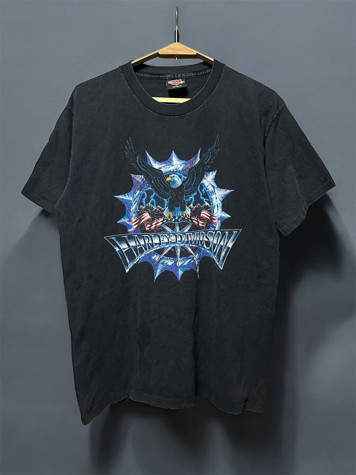 Harley Davidson × Vintage Vintage 1994 Harley Davidson Single Stitch Eagle T-Shirt Size US L / EU 52-54 / 3 - 2 Thumbnail