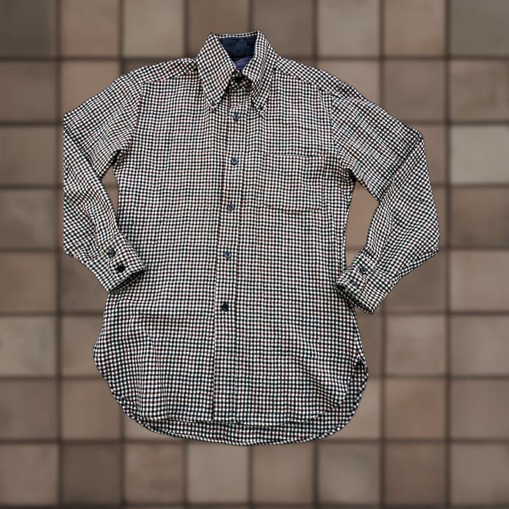 Pendleton VINTAGE Pendleton Houndstooth Plaid 100% Wool Flannel Shirt Medium Men Button-Up Size US M / EU 48-50 / 2 - 1 Thumbnail