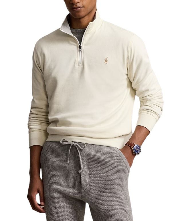 Ralph Lauren CREAM 2XL High Neck Zip Pullover Sweatshirt 86959 Size US XXL / EU 58 / 5 - 1 Thumbnail