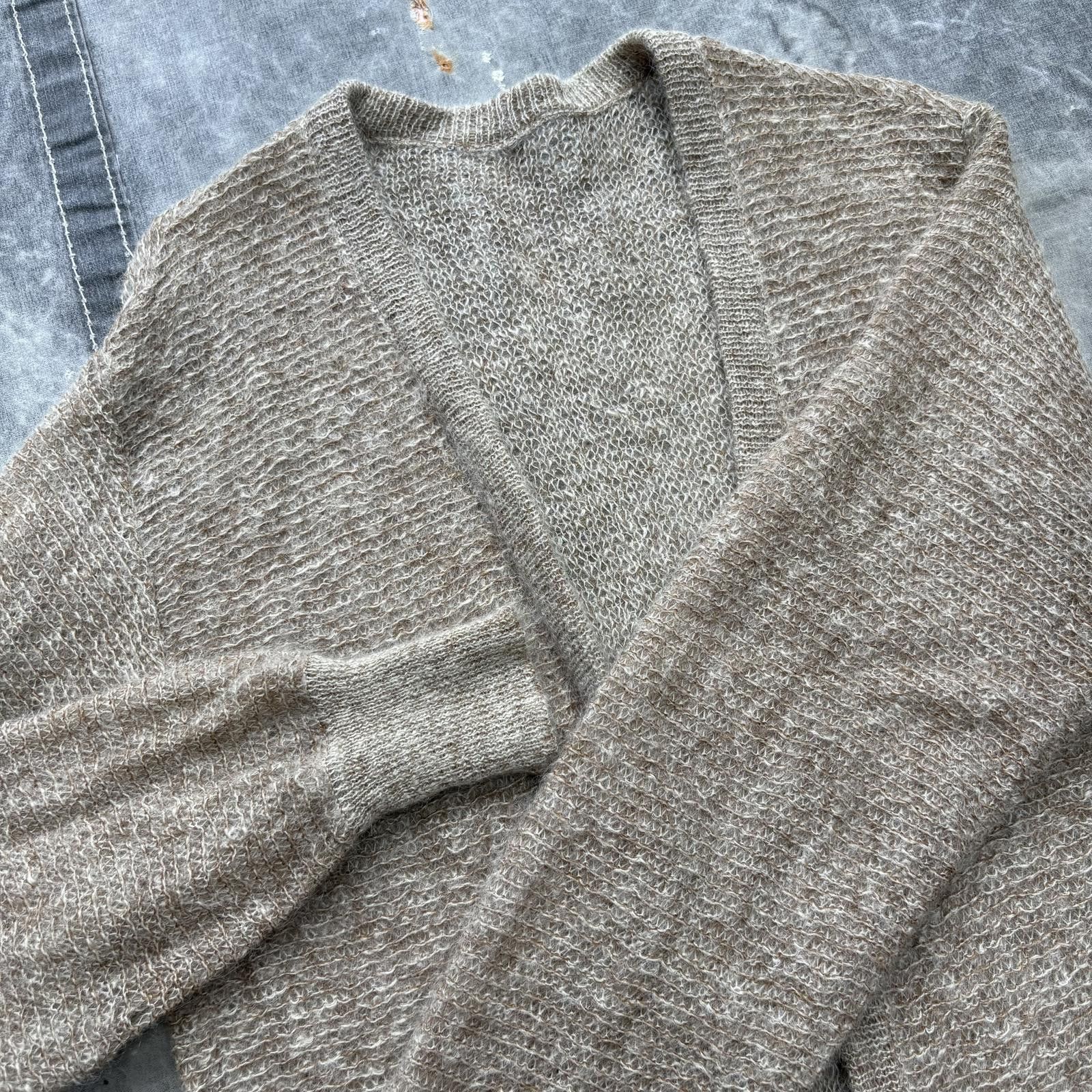 Vintage Vintage 60s Beige Mohair Fuzzy Kurt Cobain Sweater Cardigan Size US XL / EU 56 / 4 - 4 Thumbnail