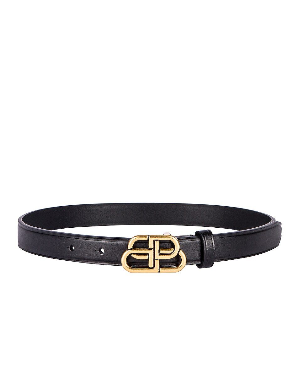 Balenciaga o1bcso1str1024 Size: 65 / BB Extra Thin Belt in Black Size ONE SIZE - 1 Thumbnail