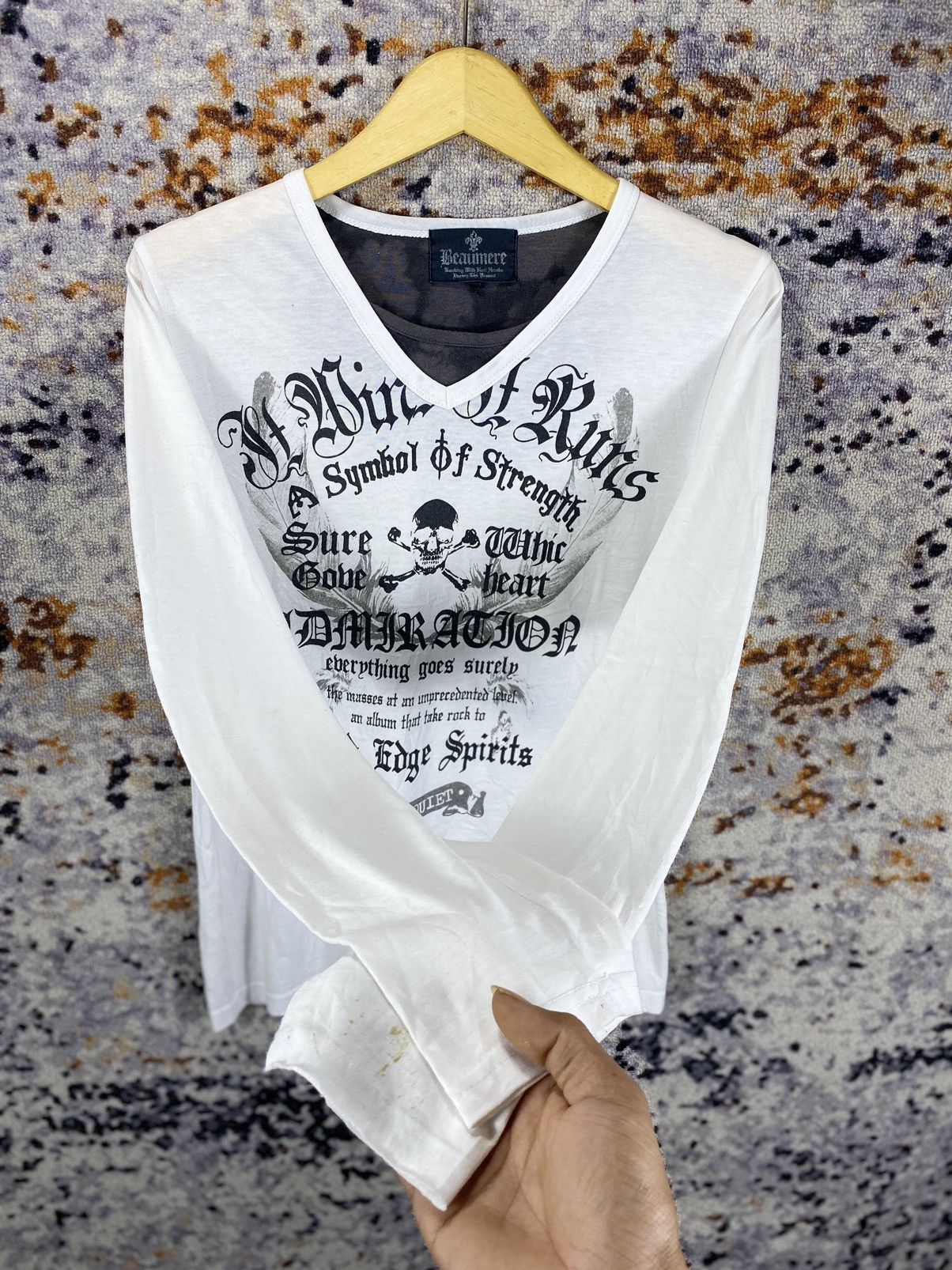 If Six Was Nine × Japanese Brand × Le Grande Bleu (L.G.B.) Y2k Beaumere Double Layer Poem longsleeve Size US M / EU 48-50 / 2 - 2 Thumbnail