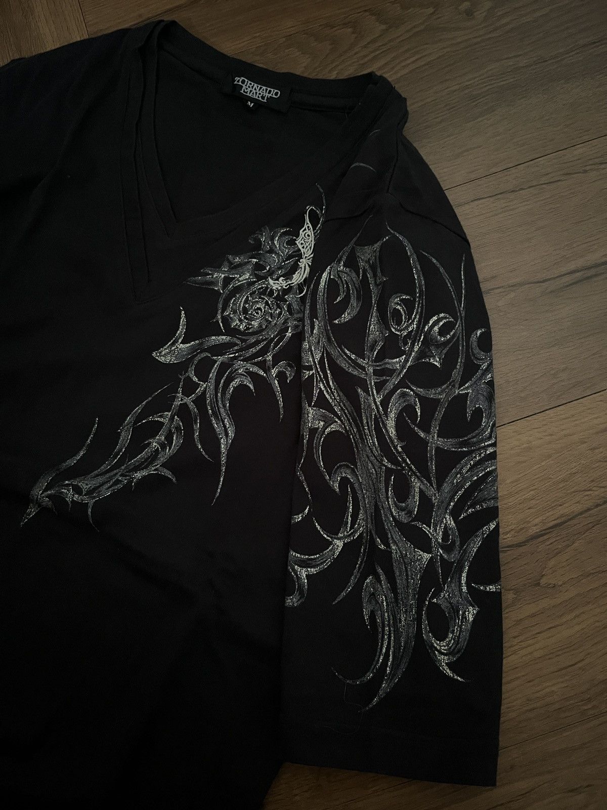 Tornado Mart Tornado Mart Vkei Gothic Pattern Raglan Shirt Size US M / EU 48-50 / 2 - 6 Thumbnail