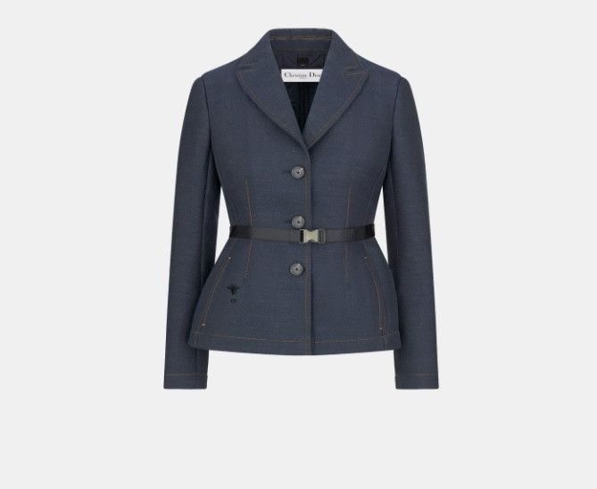 o1w1db10225 324S77 Two-in-One Belted Jacket in Deep Blue