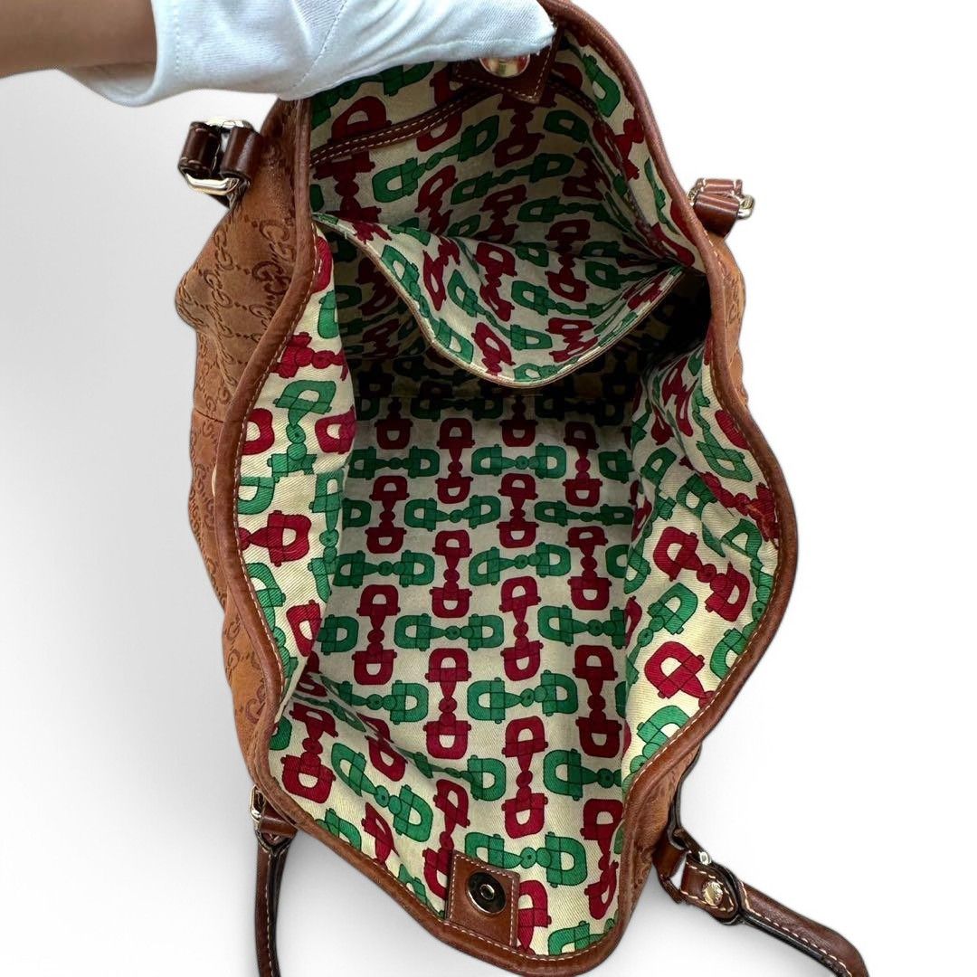 Gucci Gucci - Guccisima Handbag Shoulder Bag Red Monogram Leather Size ONE SIZE - 6 Thumbnail