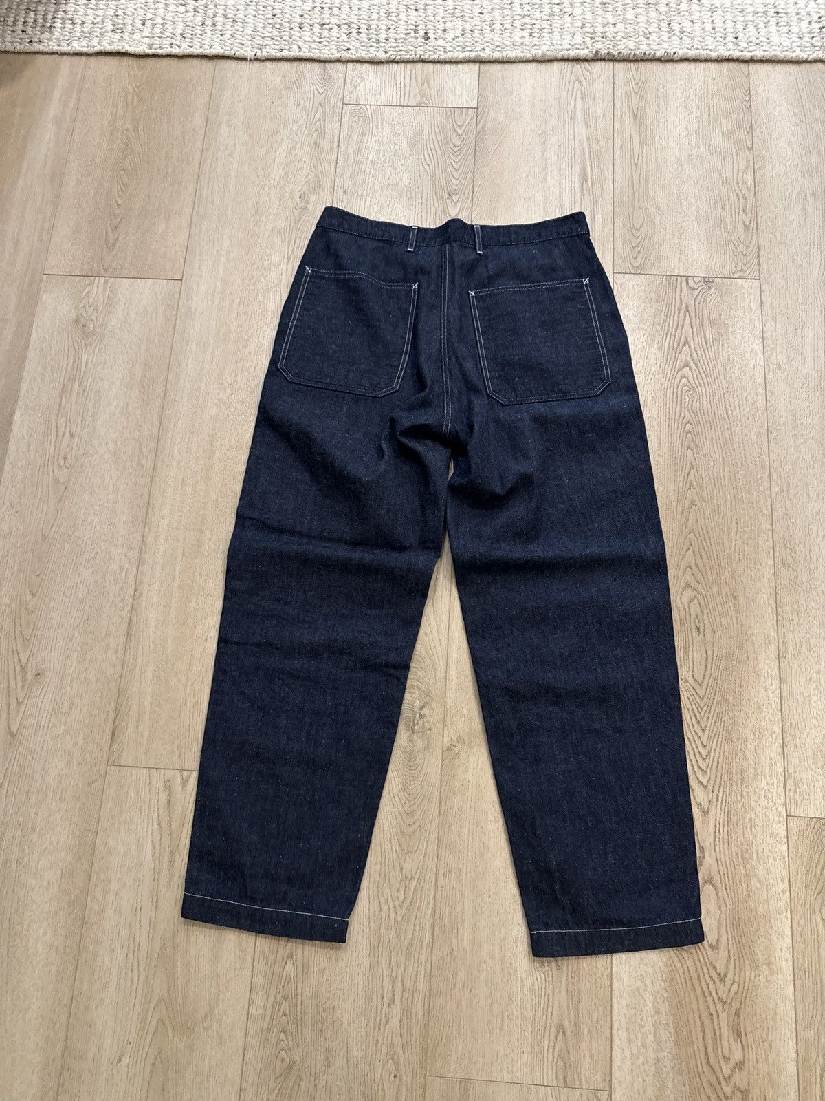 BONCOURA JAPANESE INDIGO DENIM - WIDE LEG WORK PANTS Size US 33 - 1 Thumbnail