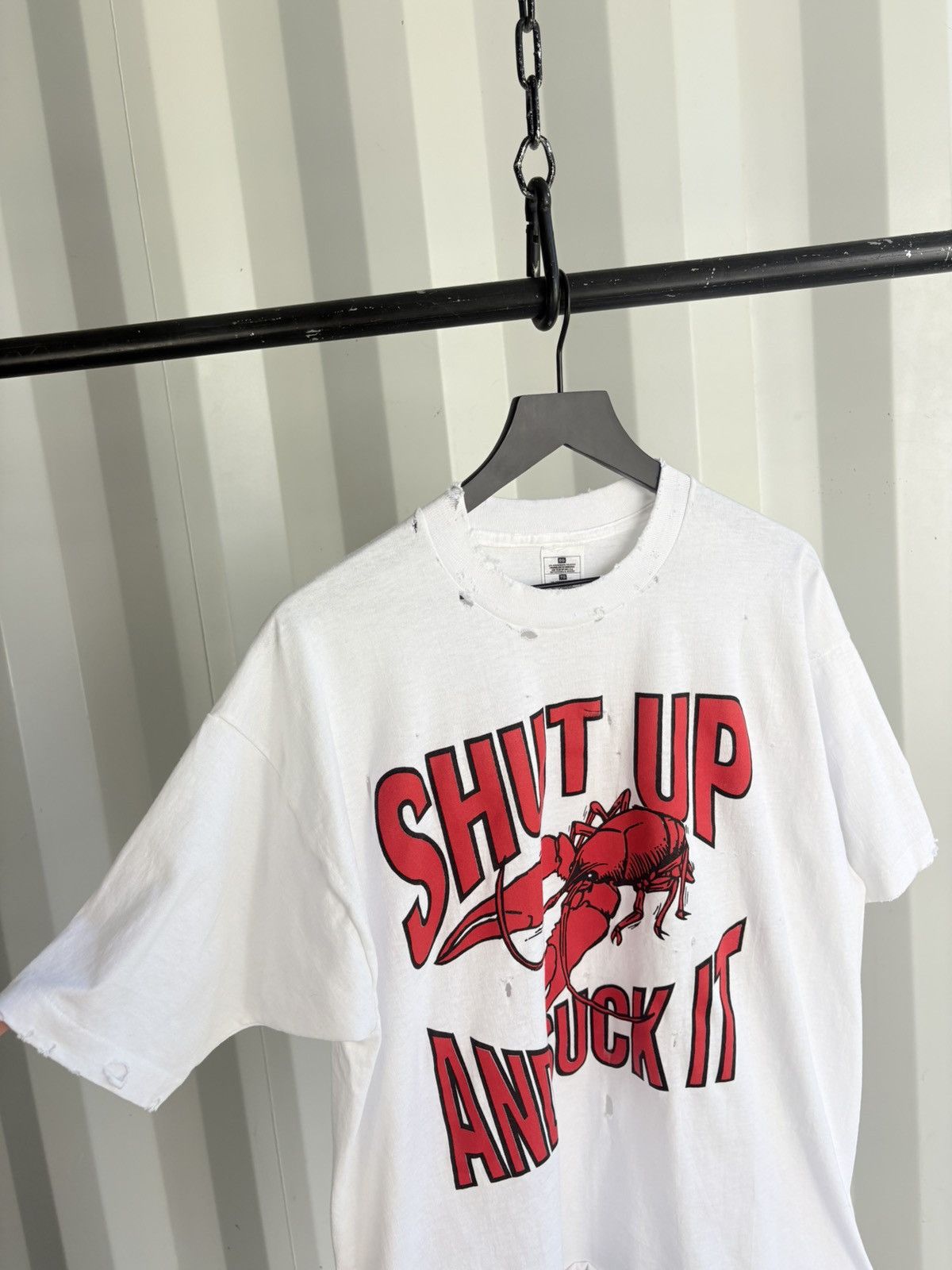 Vintage Vintage Shut Up Suck it Shirt Thrashed Faded Grunge Band Size US XL / EU 56 / 4 - 4 Thumbnail