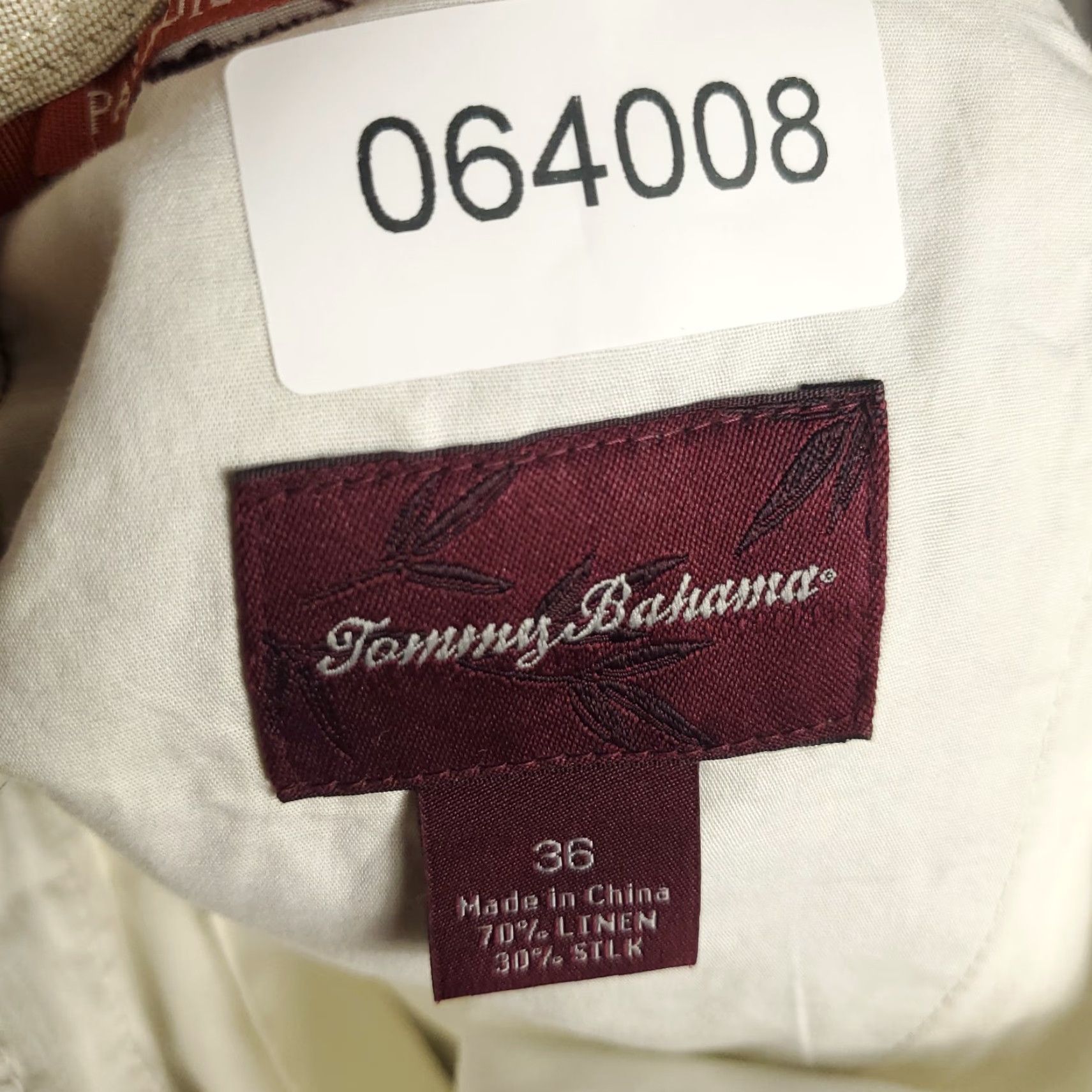 Tommy Bahama VINTAGE Tommy Bahama Shorts Mens Size 36 Beige Plaid Linen Flat Front Chino - Regular Rise, 36" Waist, Summer Menswear Size US 36 / EU 52 - 8 Thumbnail