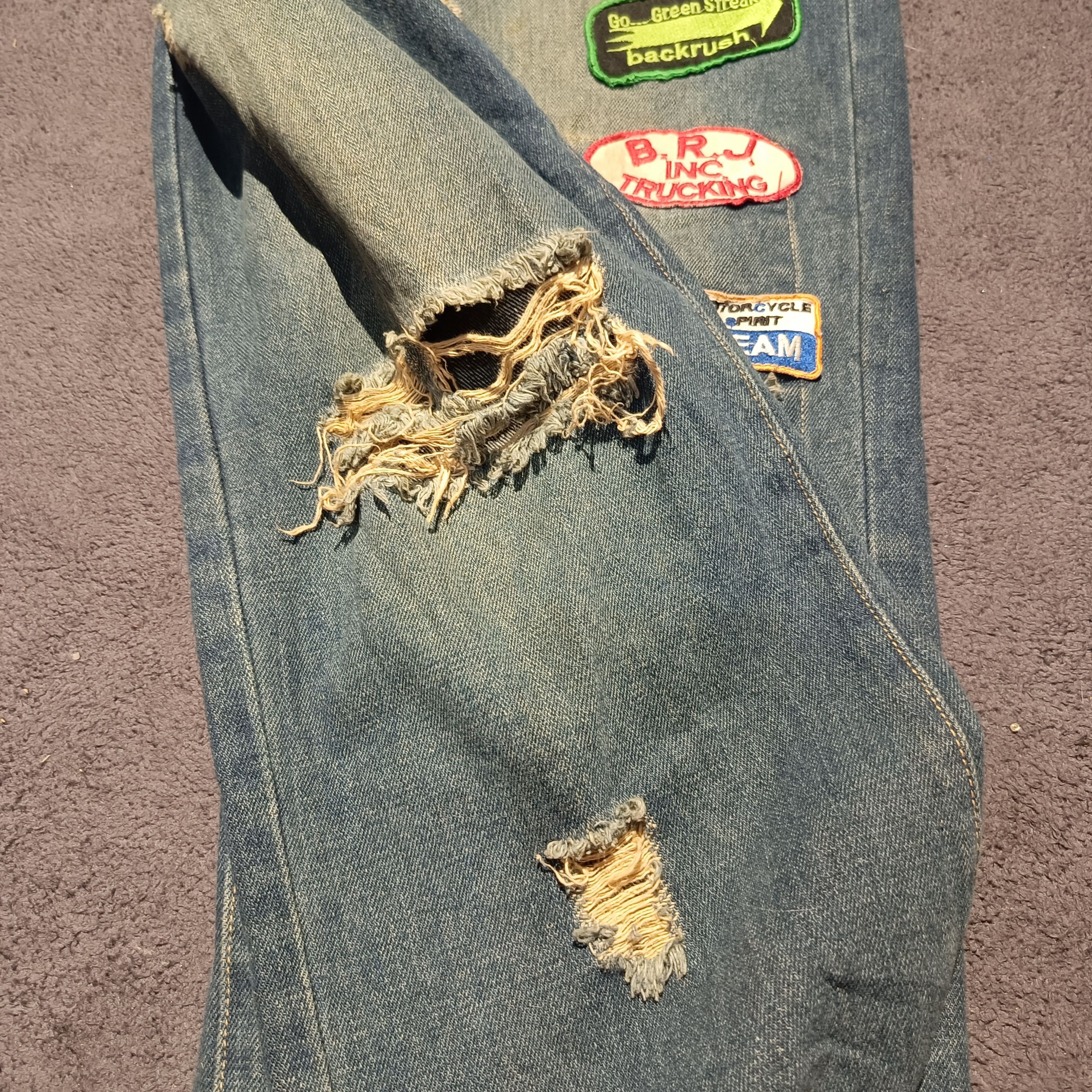 If Six Was Nine × Japanese Brand 🇯🇵 Y2k Japanese Ripped Denim Size US 34 / EU 50 - 9 Thumbnail
