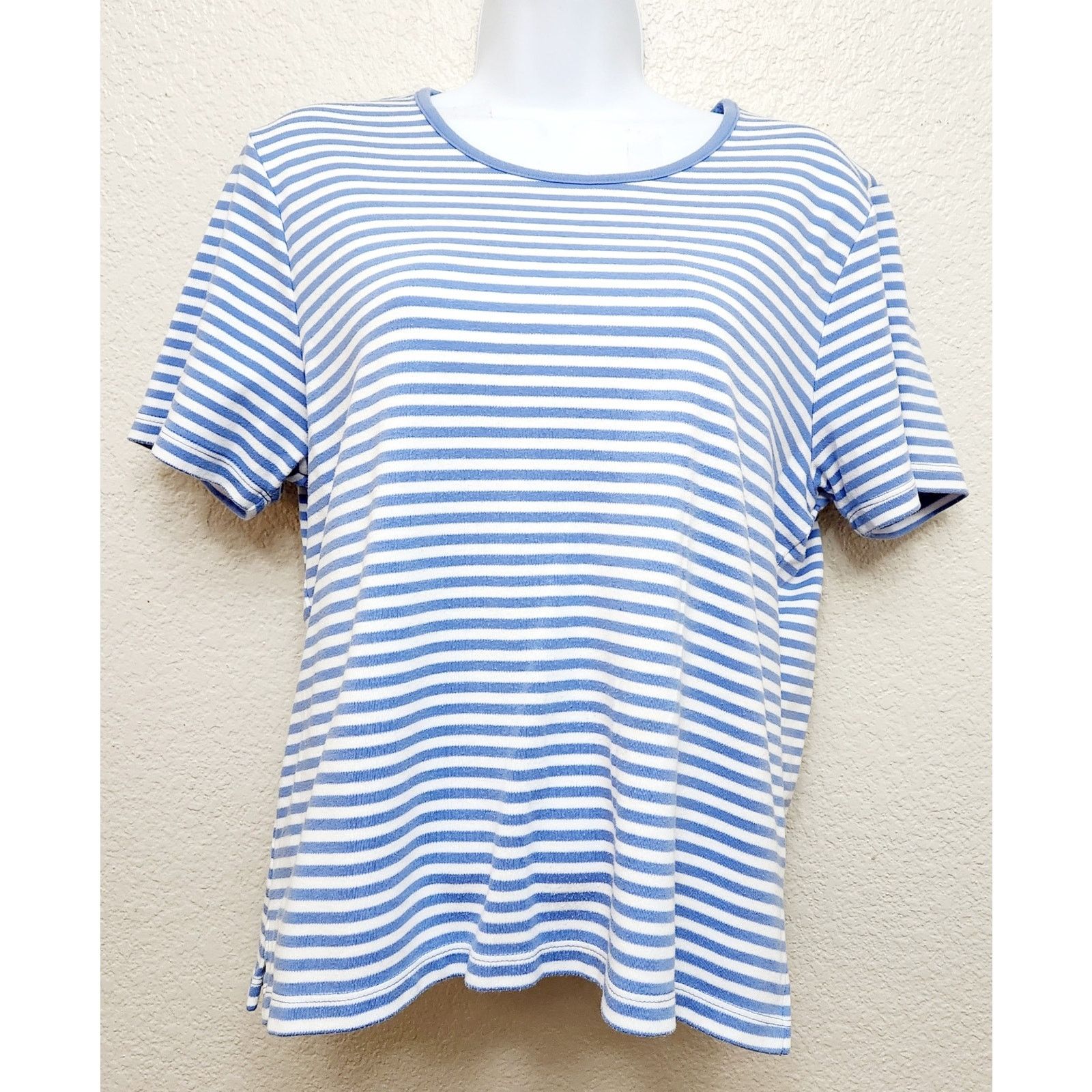 Other Draper's & Damon's Blue White Striped Round Neck Top Large Size L / US 10 / IT 46 - 1 Thumbnail