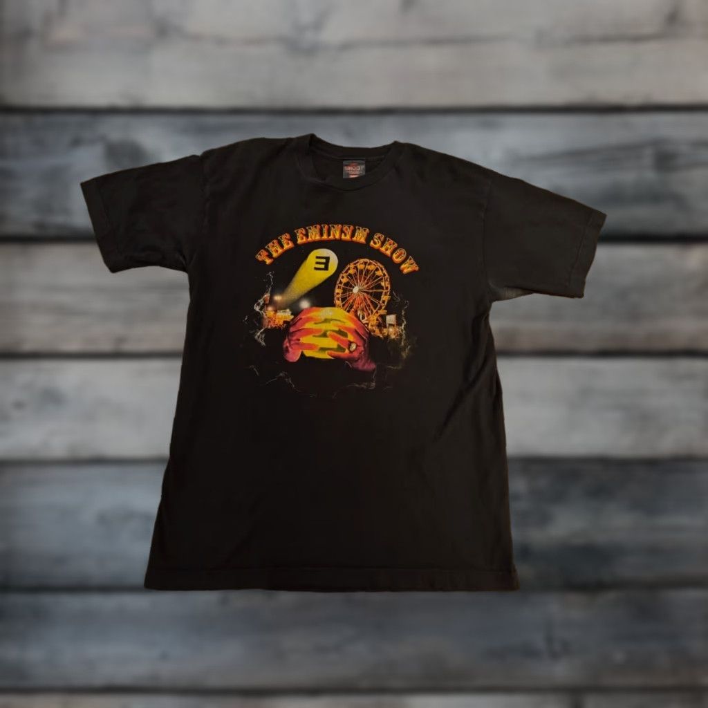 Doublet VINTAGE Eminem T-Shirt The Eminem Show Rap Band Tour Double Sided Men Large Black 90s Y2K Size US L / EU 52-54 / 3 - 1 Thumbnail