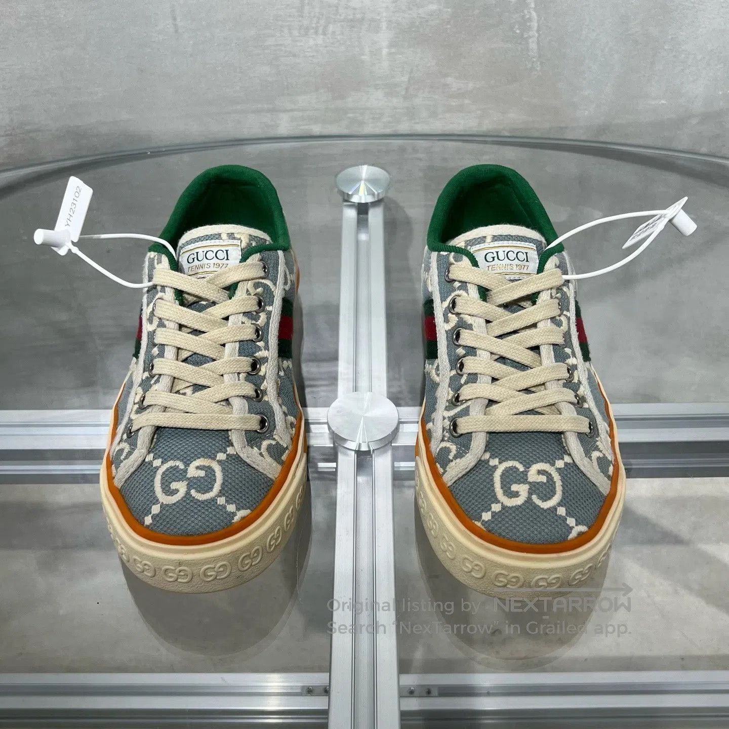 Gucci Guicci Tennis 1977 Blue Old-Fashioned Canvas Shoes Size US 6.5 / IT 36.5 - 2 Thumbnail
