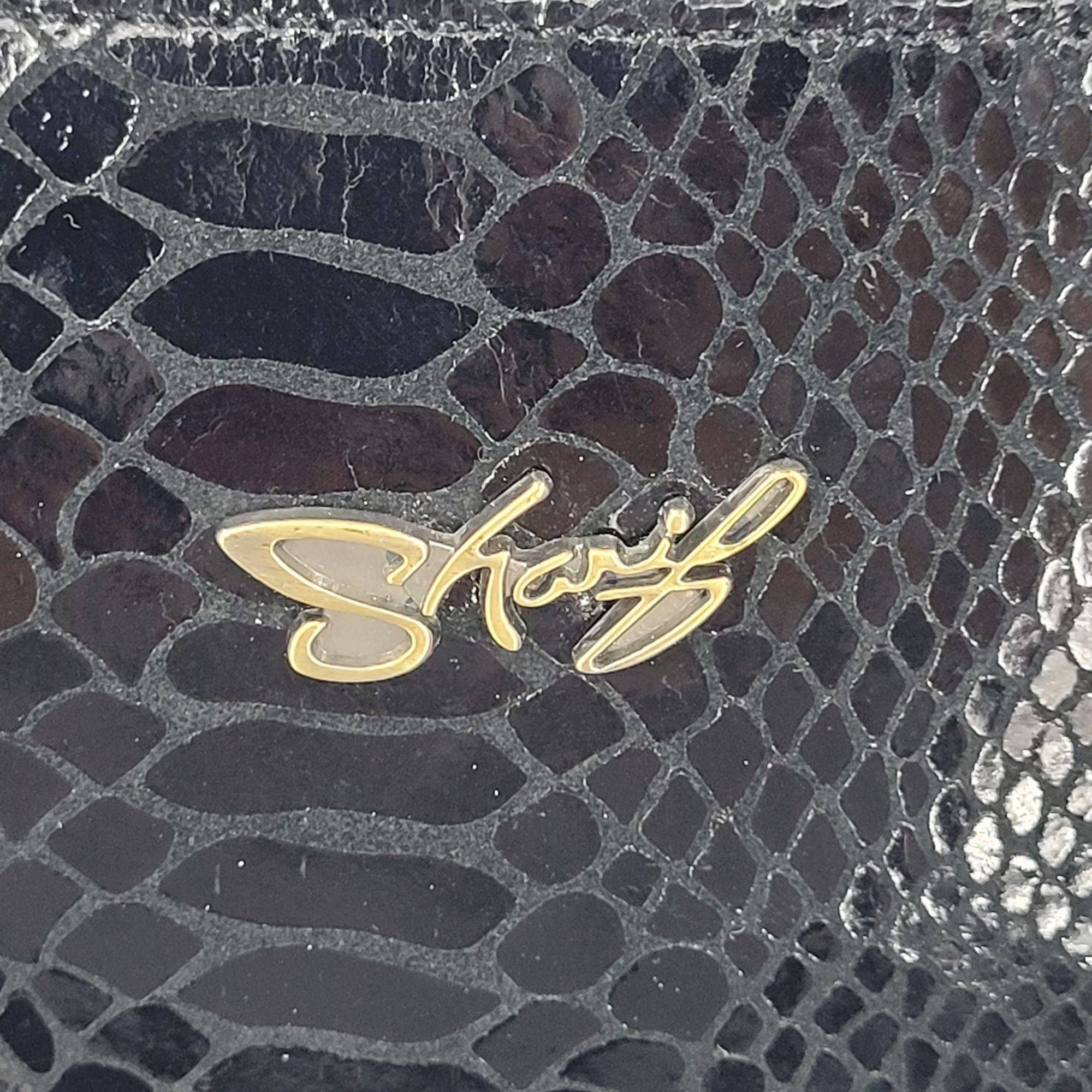 Other Y2K Sharif Black Faux Snake Wristlet Clutch Bag Baguette Gro Size ONE SIZE - 3 Thumbnail