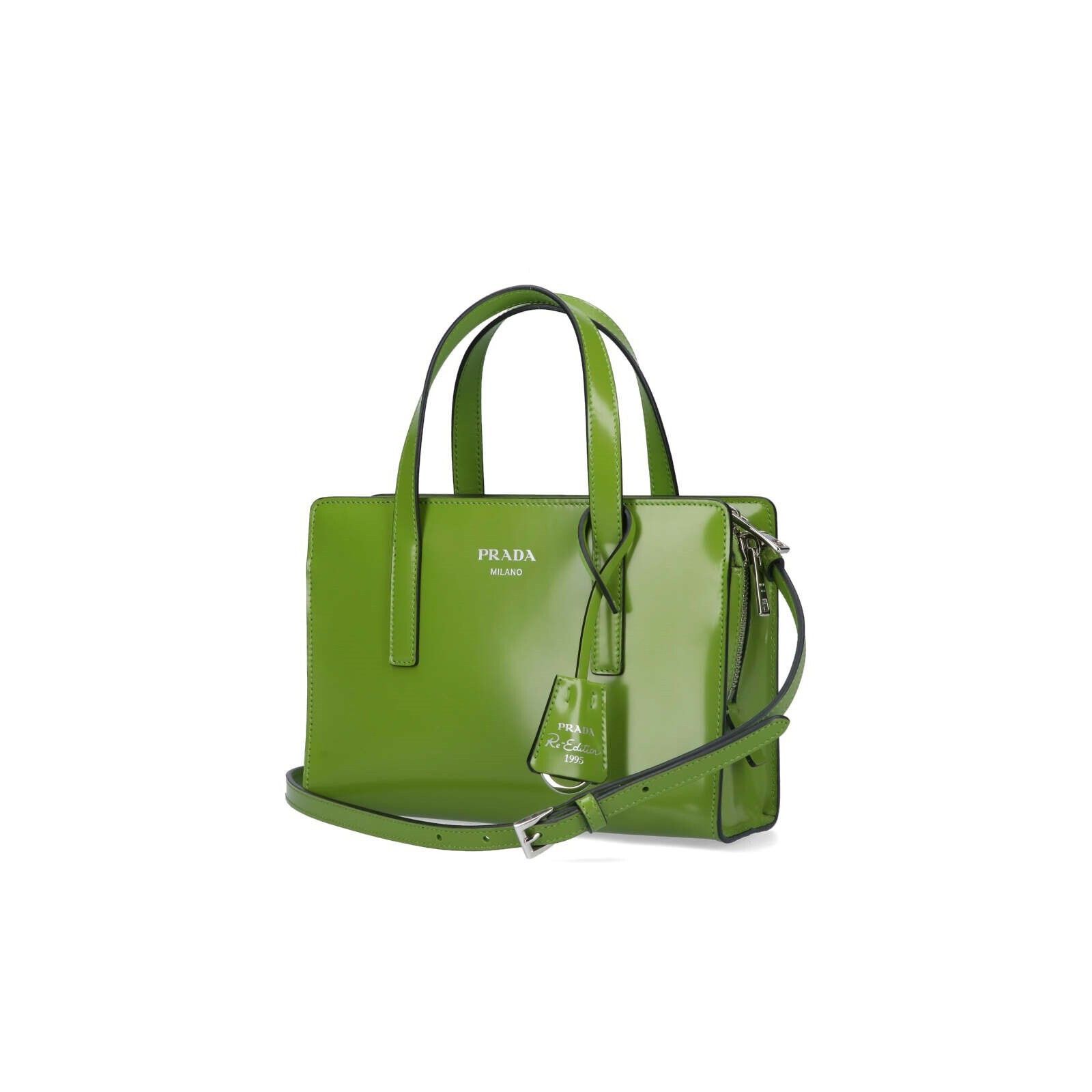 Prada PRADA Re-Edition $3500 Green Brushed-Leather Mini Handbag Ne Size ONE SIZE - 2 Thumbnail