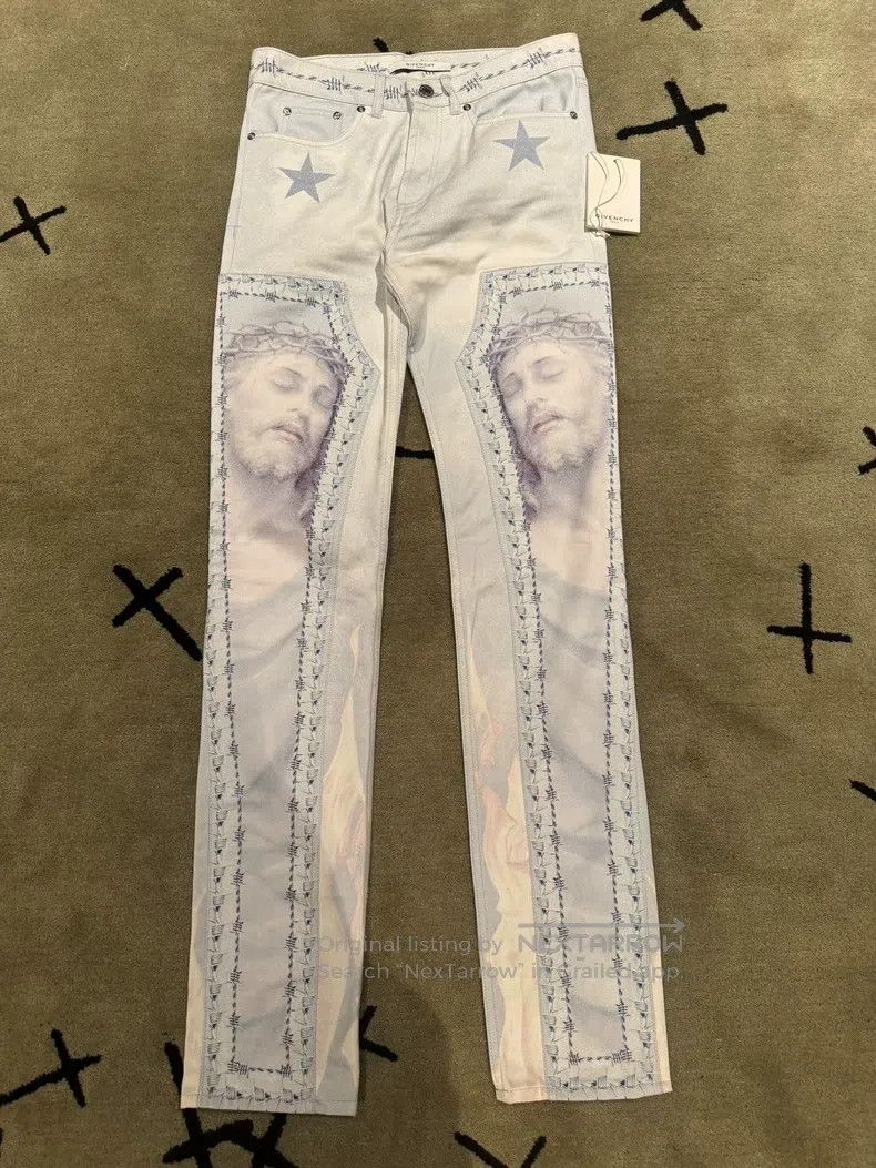 Givenchy Givenchy Denim Pants with Portrait Size US 28 / EU 44 - 1 Thumbnail