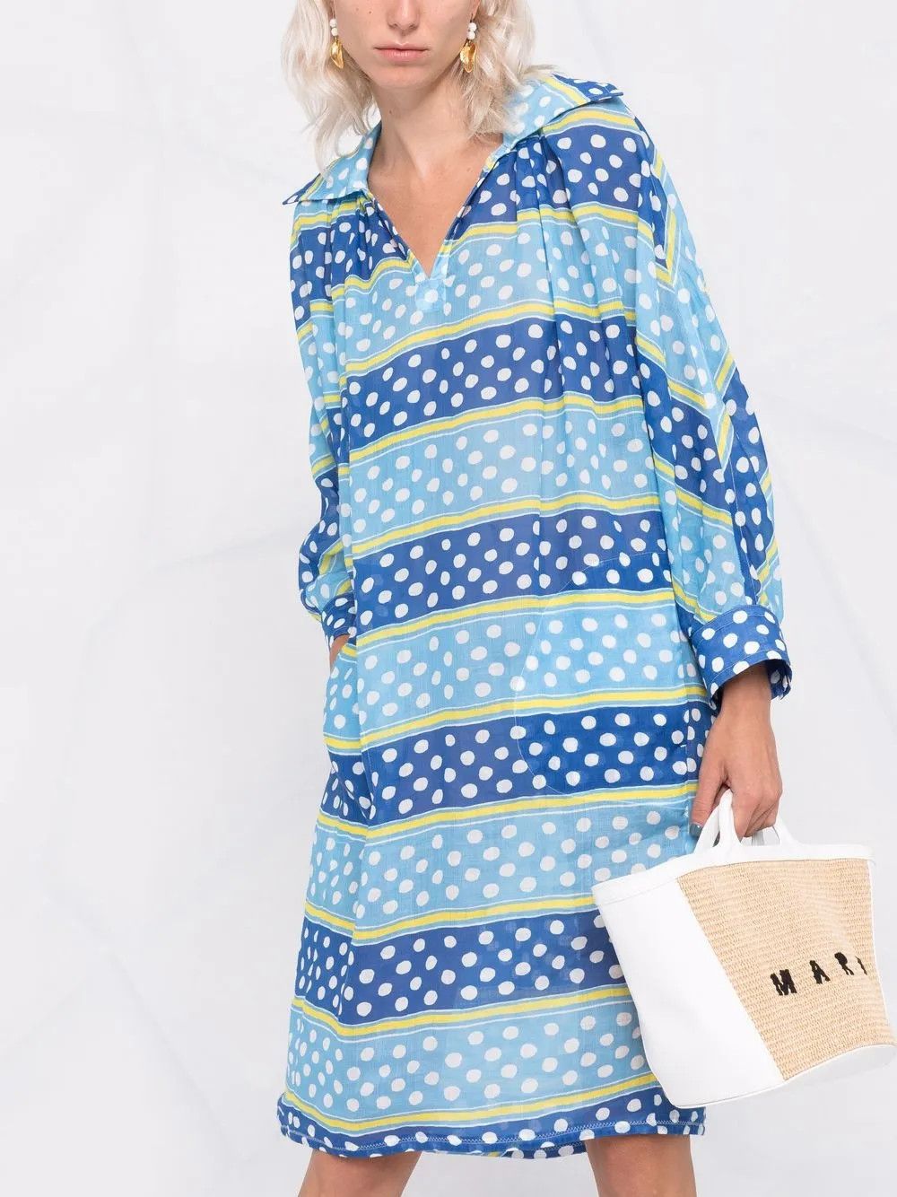 Marni o1y1025 Midi Dress in Multicolor Size XS / US 0-2 / IT 36-38 - 4 Thumbnail