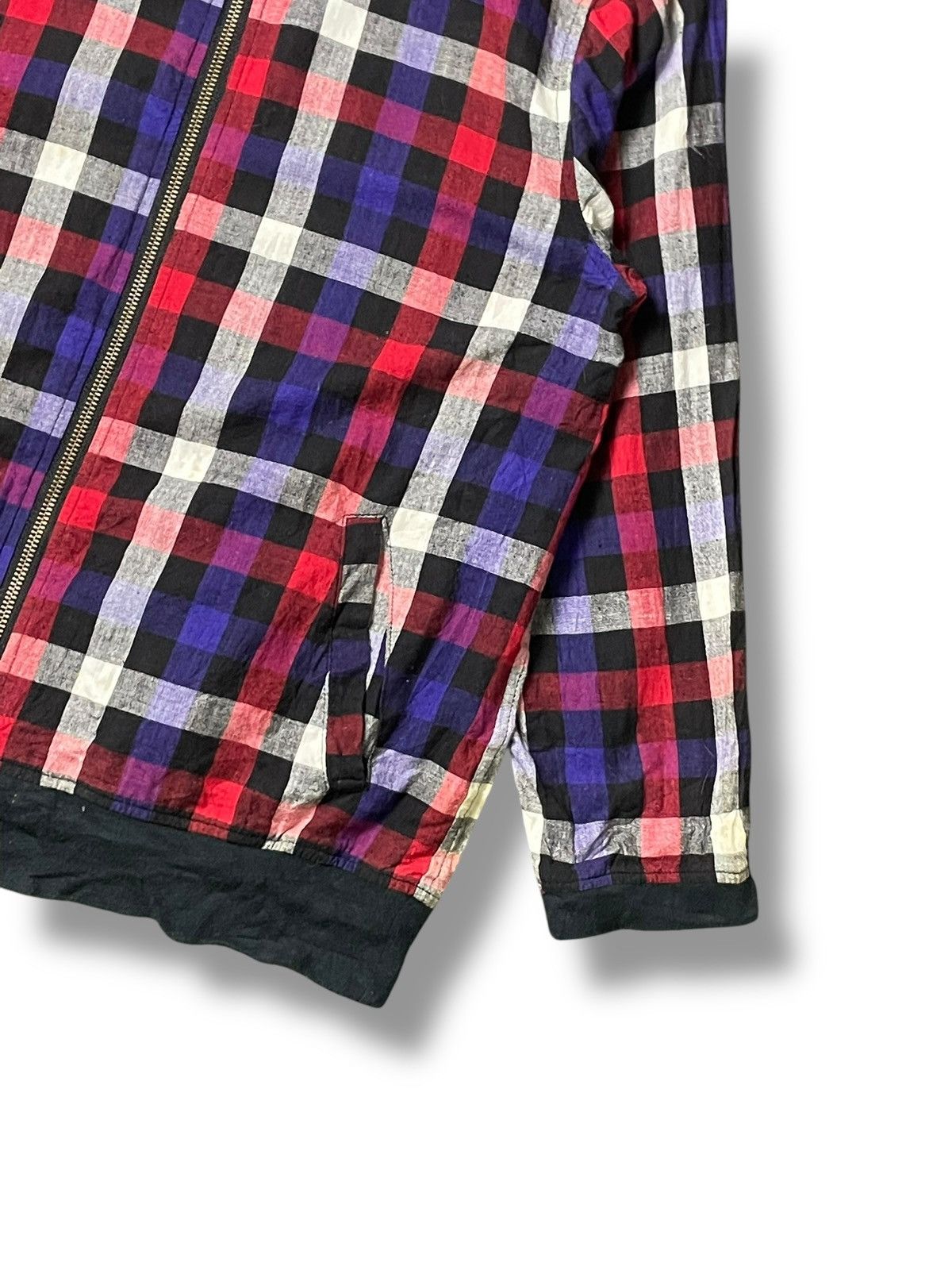 Beams Japan × Japanese Brand BEAMS Brand Checked Cotton Zipper Hoodie (62) Size US M / EU 48-50 / 2 - 3 Thumbnail
