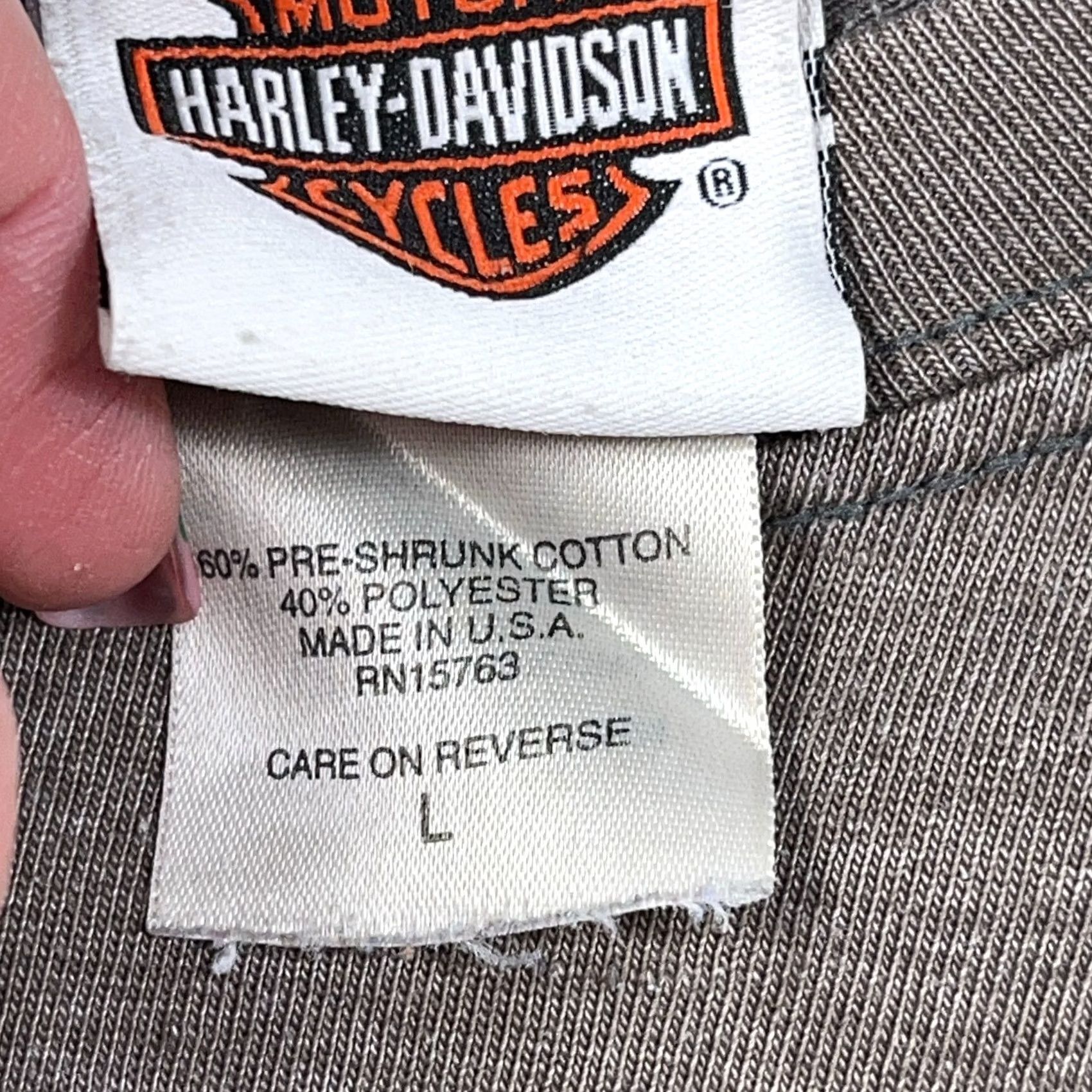 Harley Davidson Vintage Harley-Davidson Shirt Men L Gray Sun Faded Hog Pig Grunge Worn Grunge Logo 80s Retro Biker USA Short Sleeve Crew Neck T-Shirt Cotton Jersey Size US L / EU 52-54 / 3 - 6 Thumbnail