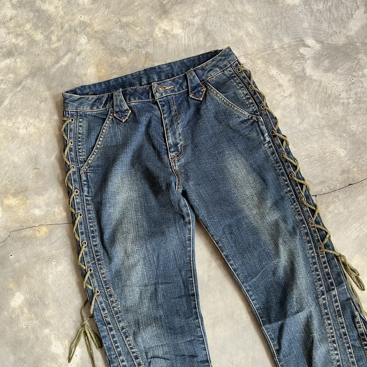 Tornado Mart Y2K Browd Win Tornado Mart Style Lace Flare Jeans Size 27" / US 4 / IT 40 - 3 Thumbnail