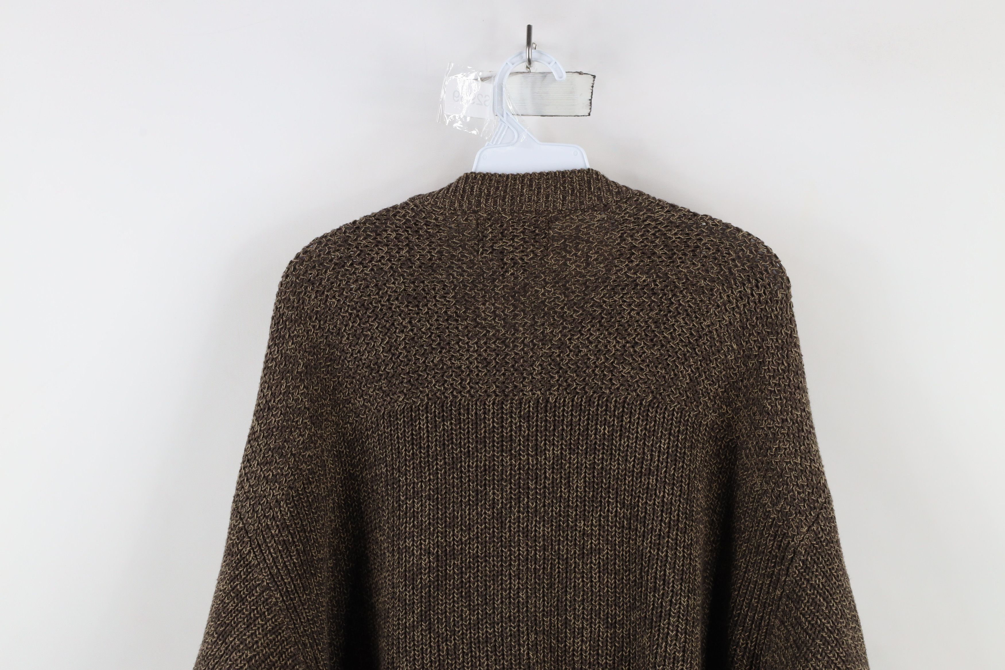Vintage Vintage 90s Streetwear Ribbed Knit Henley Sweater Brown Size US XL / EU 56 / 4 - 8 Thumbnail