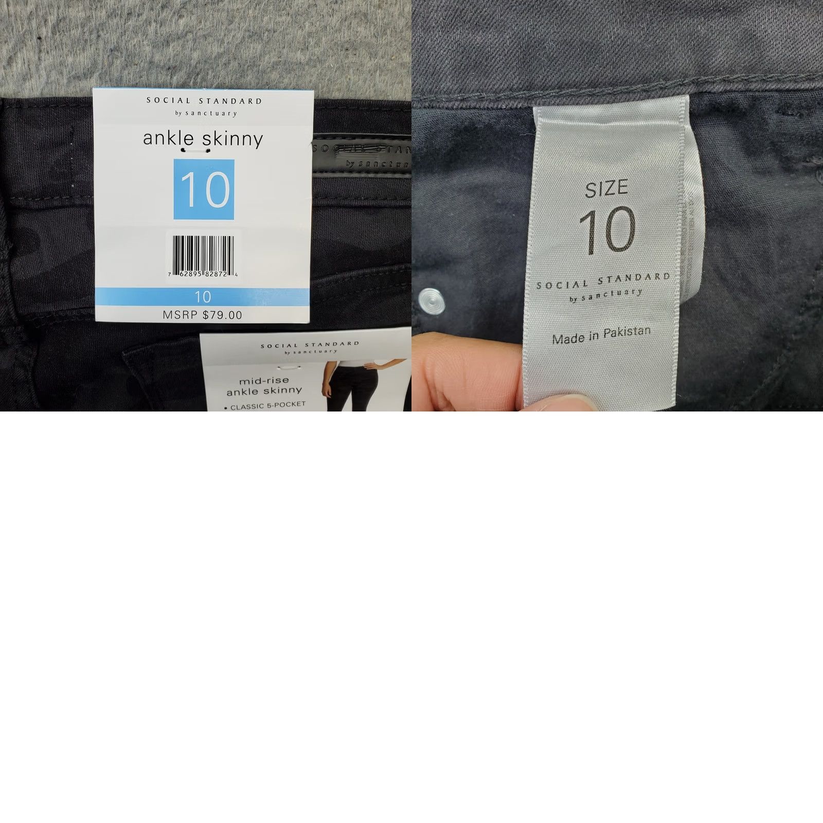Sanctuary Sanctuary Jeans Womens 10 Multi Denim Camo Ankle Skinny Leg Slim Mid Rise Jeans Women's Size 10 Multicolor Camouflage Denim Skinny Ankle Mid Rise Size 32" / US 10 / IT 46 - 9 Thumbnail