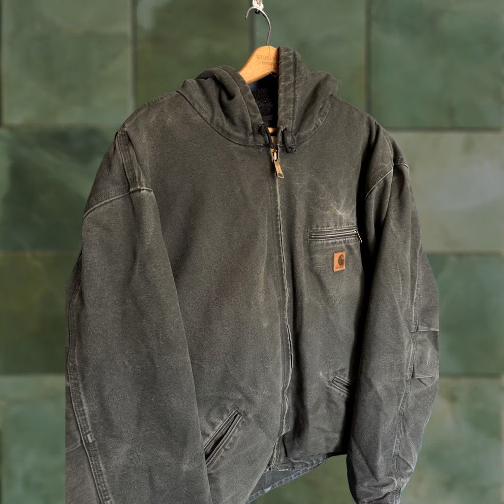 Carhartt VINTAGE Carhartt Jacket Hooded Green 2XL Men Adult Green 90s/Detroit/Lined Cotton Hoodie Size US XXL / EU 58 / 5 - 1 Thumbnail