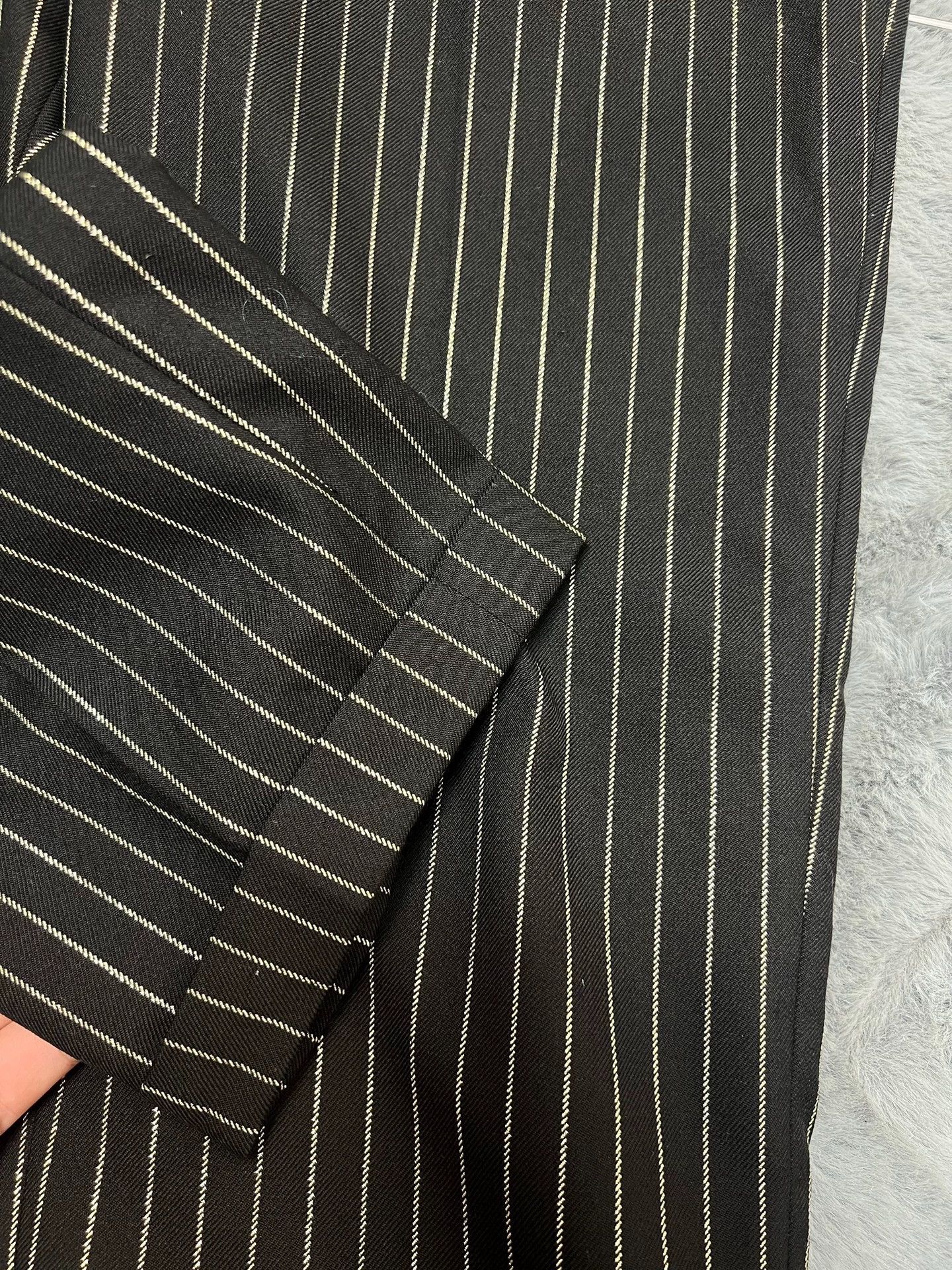 Saint Laurent Paris Authentic Saint Laurent silver-stripe wool cropped trousers Size US 28 / EU 44 - 3 Thumbnail