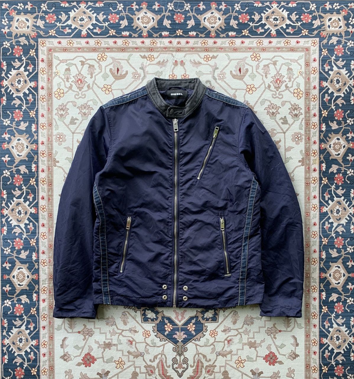 Diesel DIESEL BIKER NYLON WITH DENIM TRIM JACKET Size US L / EU 52-54 / 3 - 1 Thumbnail