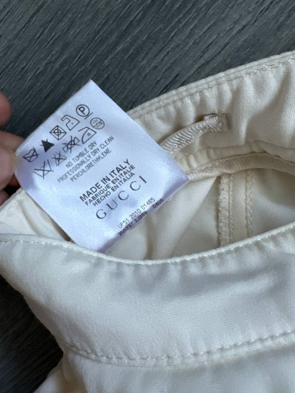 Gucci Vintage Gucci women’s pants white cotton steel logo Size 26" / US 2 / IT 38 - 10 Thumbnail