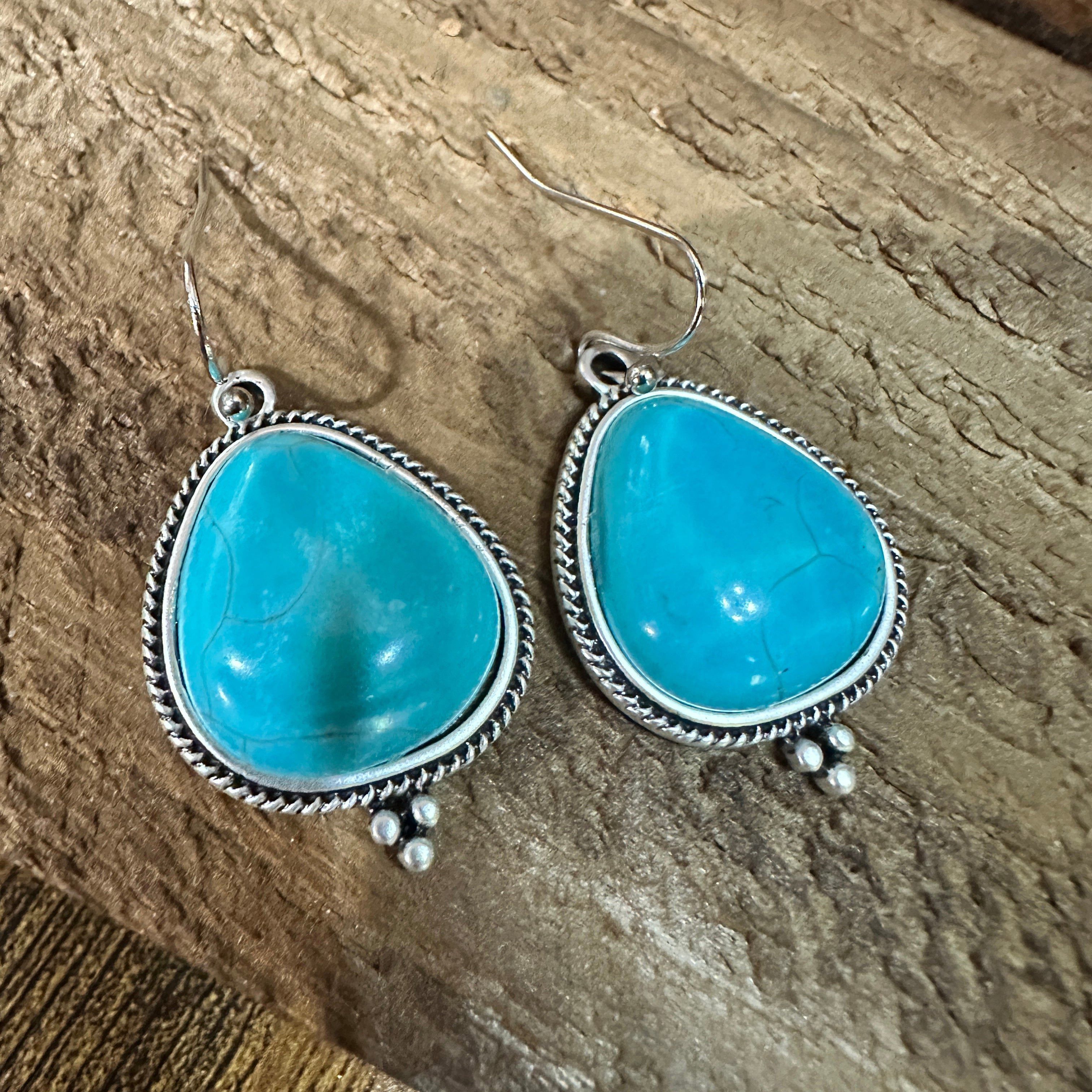 Other Turquoise Earrings - Elegant Natural Stone Design, Boho Nava Size ONE SIZE - 3 Thumbnail